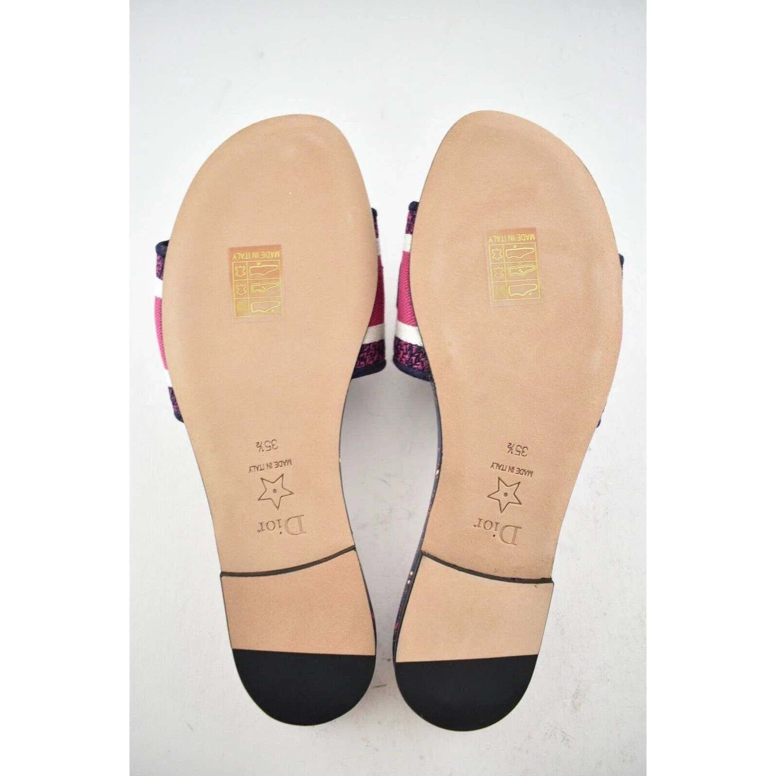 Dior Dway Animals White Logo Slide Mule Flat Sandal 35.5 Size US 5.5 / IT 35.5 - 12 Thumbnail
