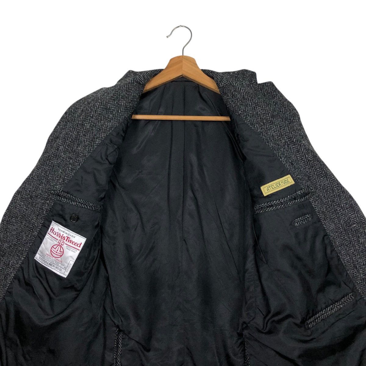 Harris Tweed 📌Vintage Wool Jacket Harris Tweed Double Breast Herringbone Size US M / EU 48-50 / 2 - 15 Thumbnail