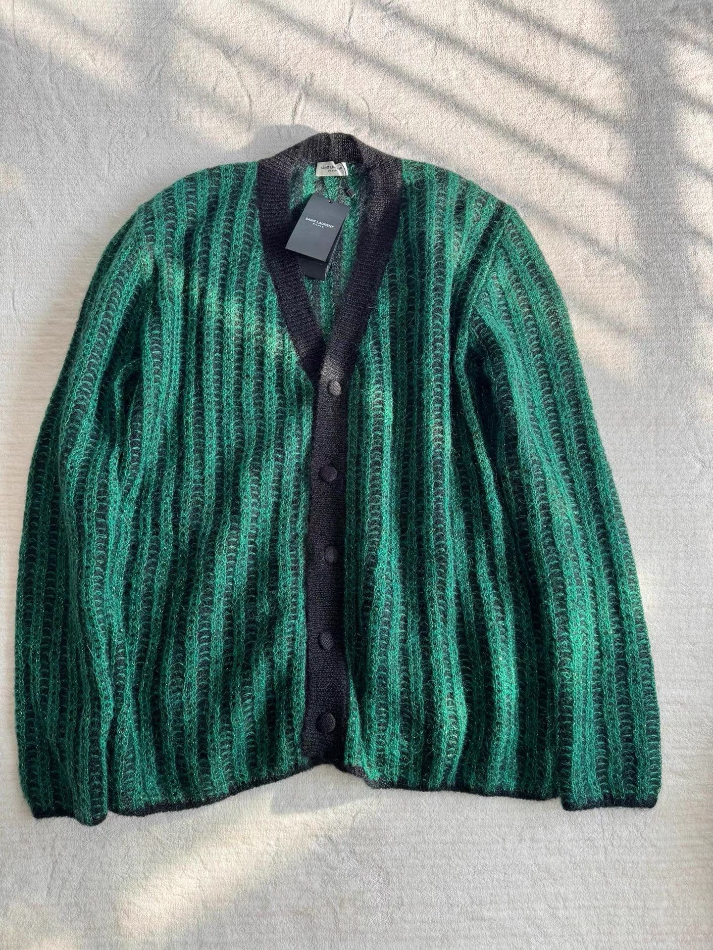 Saint Laurent Paris Saint Laurent Mohair Cardigan Sweater in Teal K33 Size US M / EU 48-50 / 2 - 1 Thumbnail