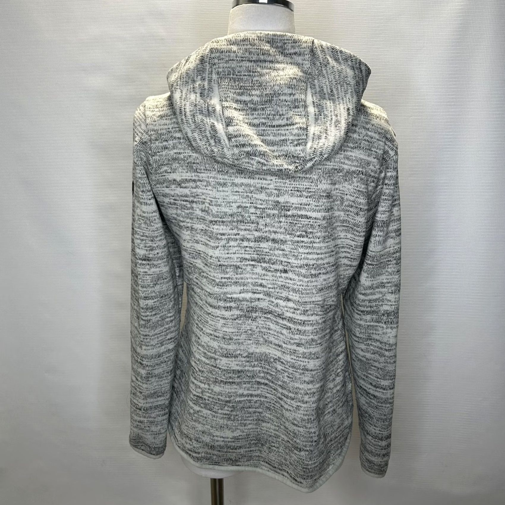 Vintage KÜHL Jacket Womens M Gray Full Zip Hooded Fleece Outdoors Pockets Jacket, 100% Polyester, Knit, Logo, Zipper, Casual, Travel, All Seasons, Wool? Size M / US 6-8 / IT 42-44 - 4 Thumbnail