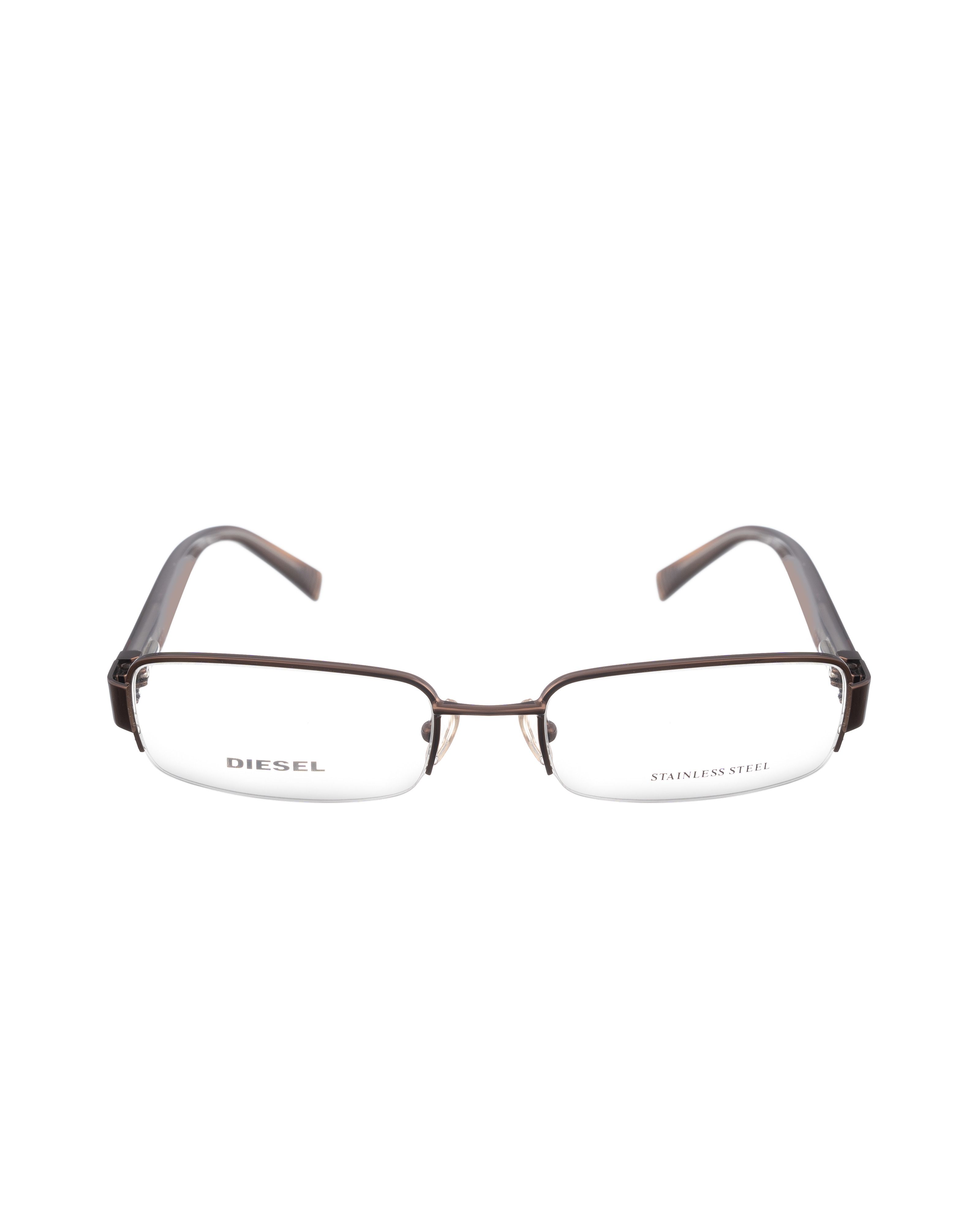 Diesel Diesel 00s Brown Half Rim Glasses with Brown & Cream Temples Size ONE SIZE - 3 Thumbnail