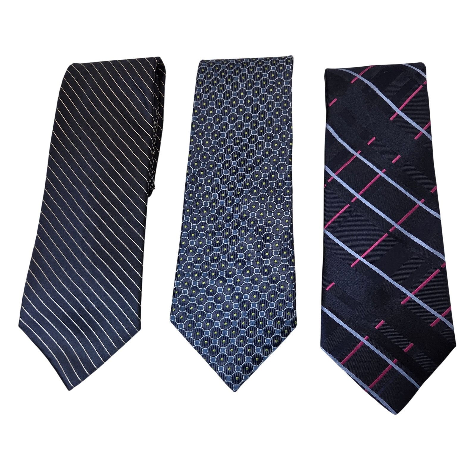 Tommy Hilfiger Tommy Hilfiger Silk Tie Lot Navy Blue USA 3.75 Contrast Tips Size ONE SIZE - 1 Thumbnail