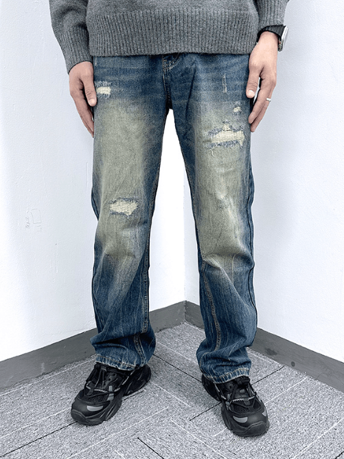 Japanese Brand × Jean American retro washed distressed casual ripped jeans Size US 34 / EU 50 - 2 Thumbnail