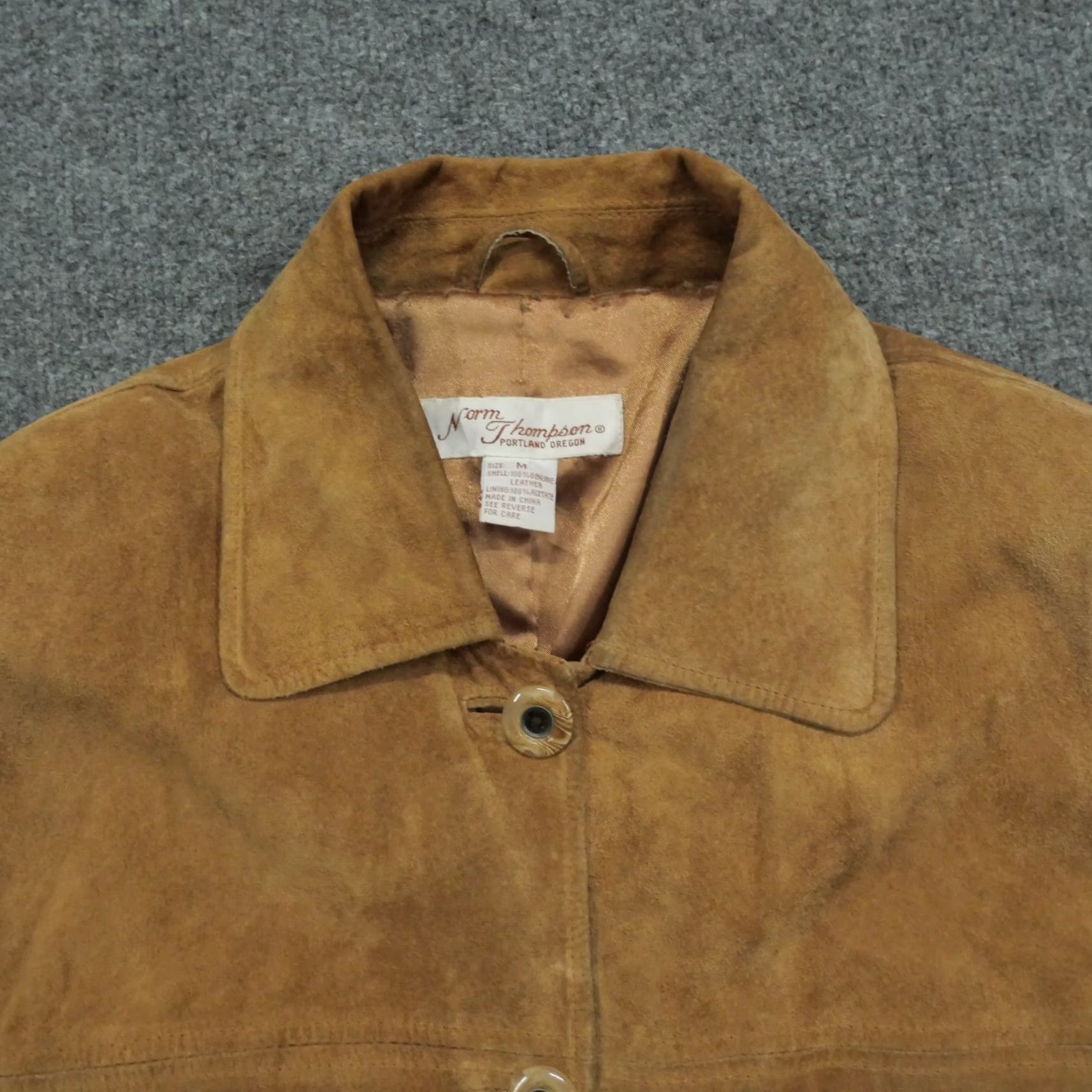Jim Thompson VINTAGE Norm Thompson Suede Jacket Womens Medium Brown Coat Size M / US 6-8 / IT 42-44 - 2 Thumbnail