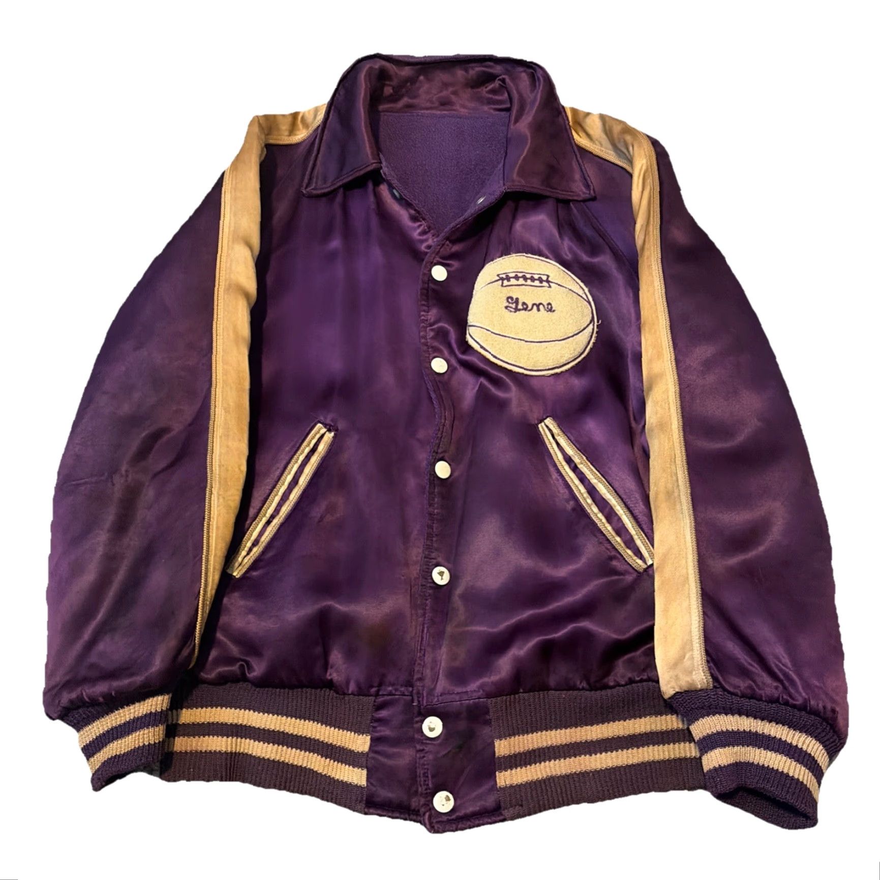 Vintage VINTAGE Wildcats “W” Purple Gold Reversible Wool Satin Varsity Letter Jacket L Mens Size US L / EU 52-54 / 3 - 2 Thumbnail