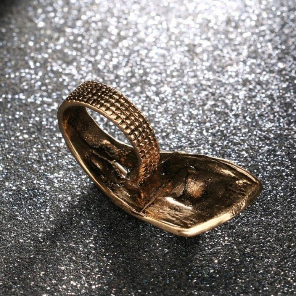 Designer Vintage Red Enamel Unique Antique Gold Ethnic Ring - Size 7 Size ONE SIZE - 2 Thumbnail