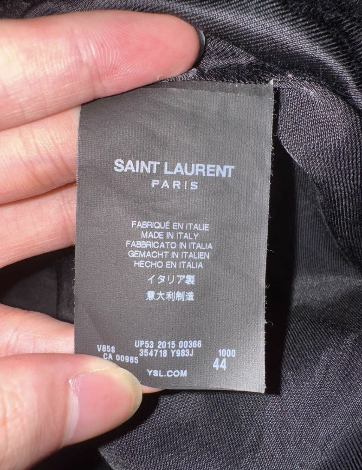 Saint Laurent Paris Saint Laurent (SLP) 15FW Leather-Paneled Varsity Jacket Size US S / EU 44-46 / 1 - 7 Thumbnail