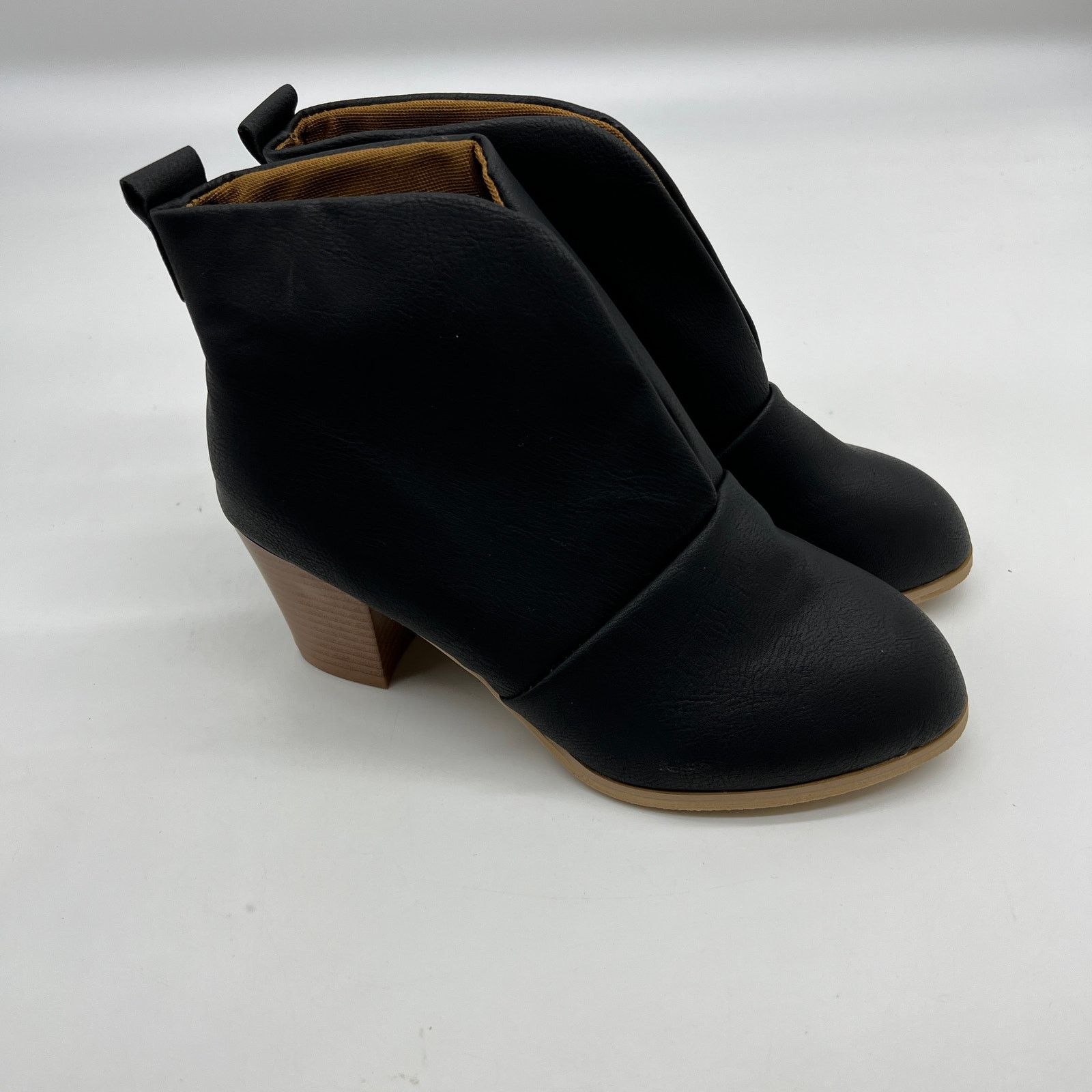 Other Women Heel Ankle BootsV Cut Fashion Slip on Bla Size US 6.5 / IT 36.5 - 4 Thumbnail