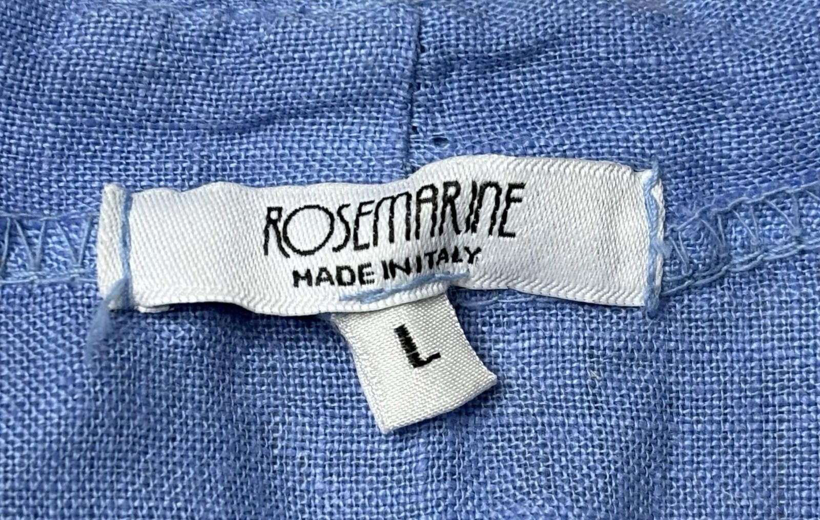 Other Rosemarine Linen Top Women's L Italy Button Roll Tab Sleeve Size L / US 10 / IT 46 - 2 Thumbnail