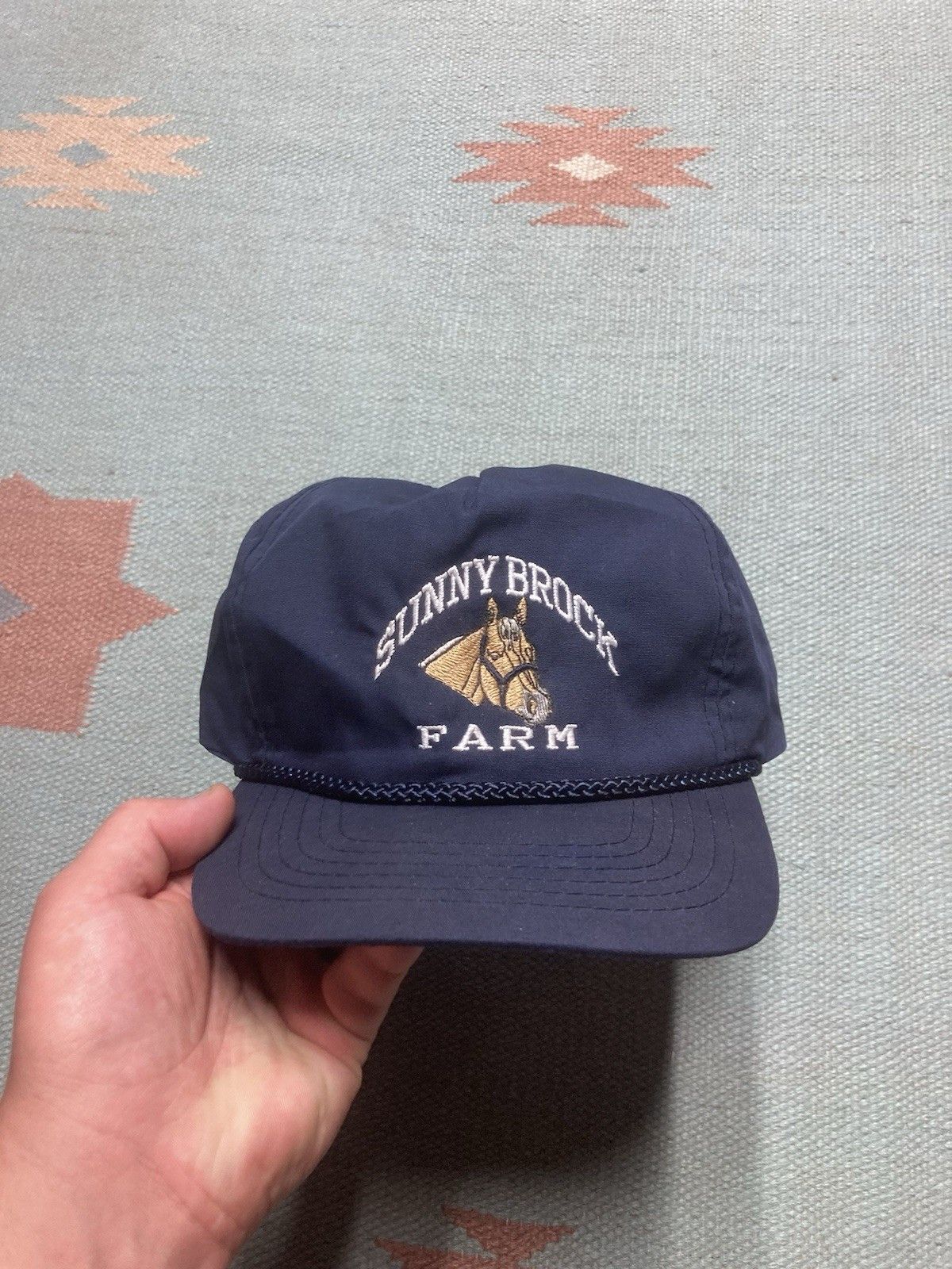 Vintage Vintage Strapback hat Sunnybrock Farm horse animal navy blue Size ONE SIZE - 2 Thumbnail