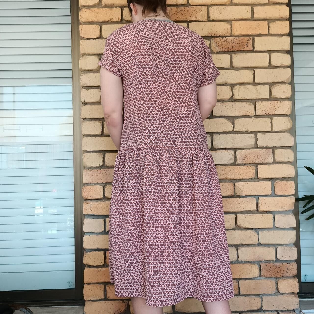 Other Vintage 80s Dress A Line Midi Drop Waist Prairie Cottage Size L / US 10 / IT 46 - 3 Thumbnail