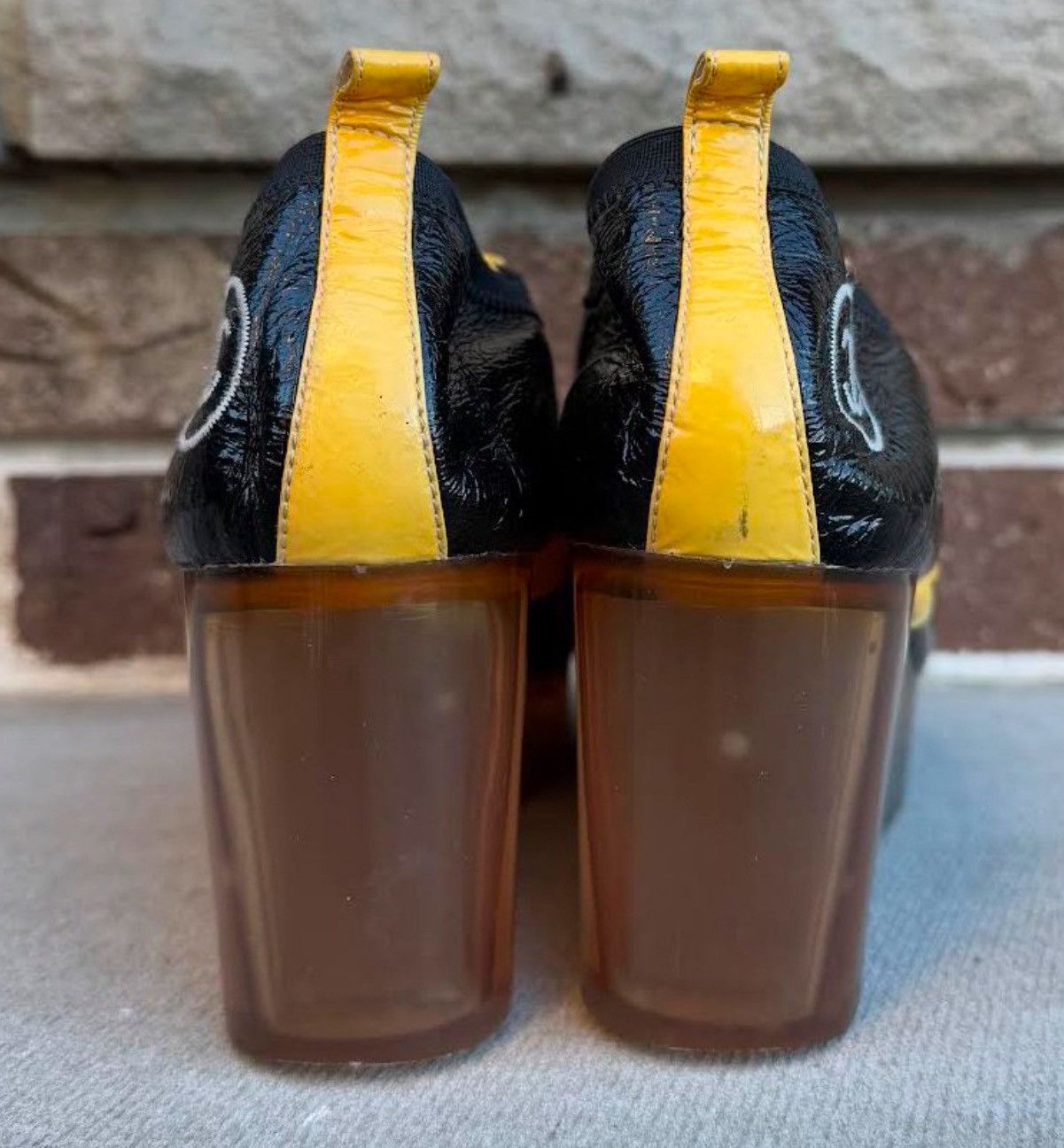 Chanel Women's Chanel Black / Yellow Patent Leather Wedge (Size 38) Size US 7.5 / IT 37.5 - 6 Thumbnail