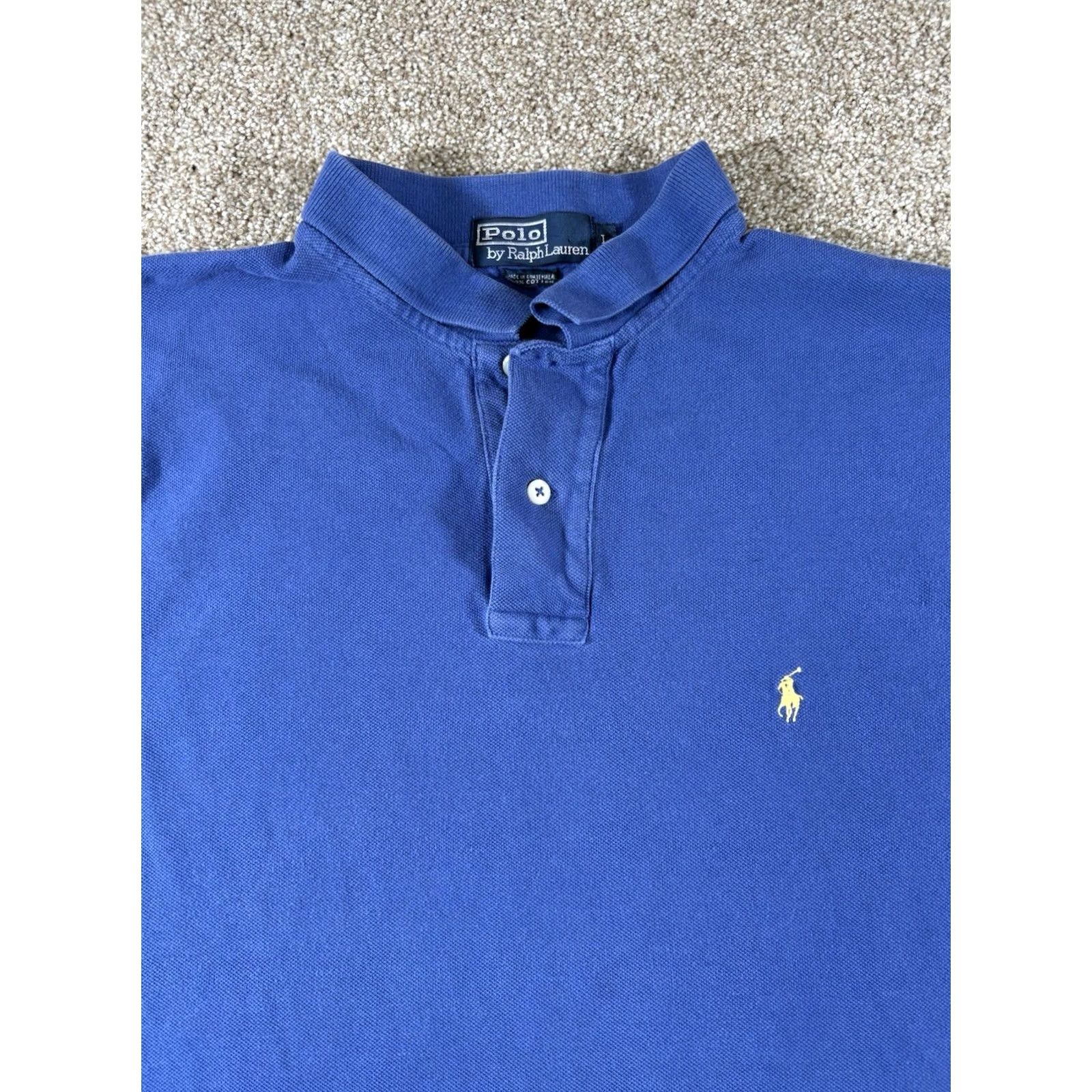 Ralph Lauren VINTAGE Polo Ralph Lauren Classic Fit Blue Polo Shirt Yellow Pony 100% Cotton Sz Large Polo Men Regular Short Sleeve Logo Embroidered Size US L / EU 52-54 / 3 - 2 Thumbnail