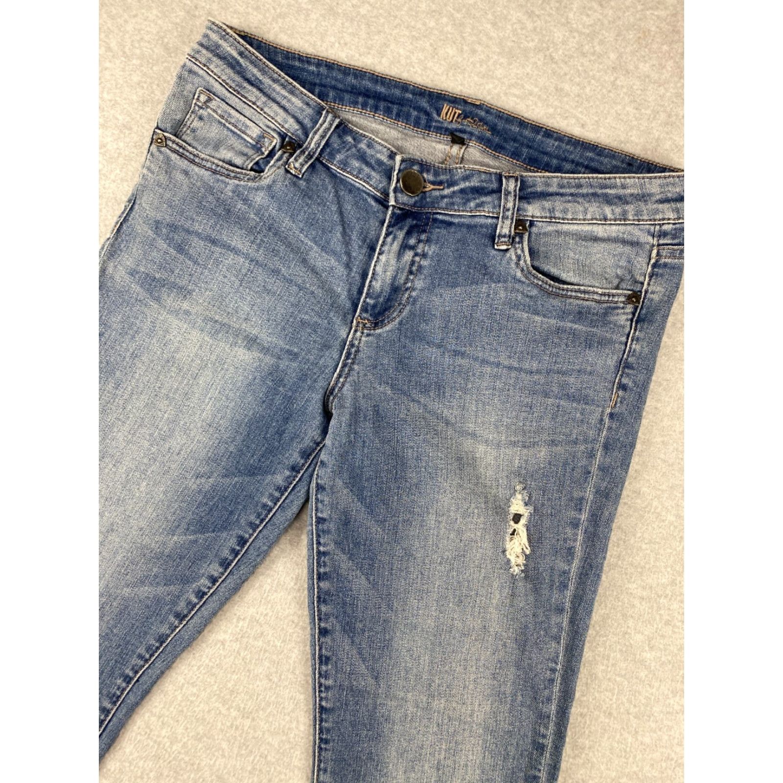Vintage KUT from the Kloth Jeans 6 Womens Capri Jeans Mid-Rise Cuffed Denim Blue Regular Fit 5-Pocket Modern Style Pants Girls Womens Size 28" / US 6 / IT 42 - 2 Thumbnail