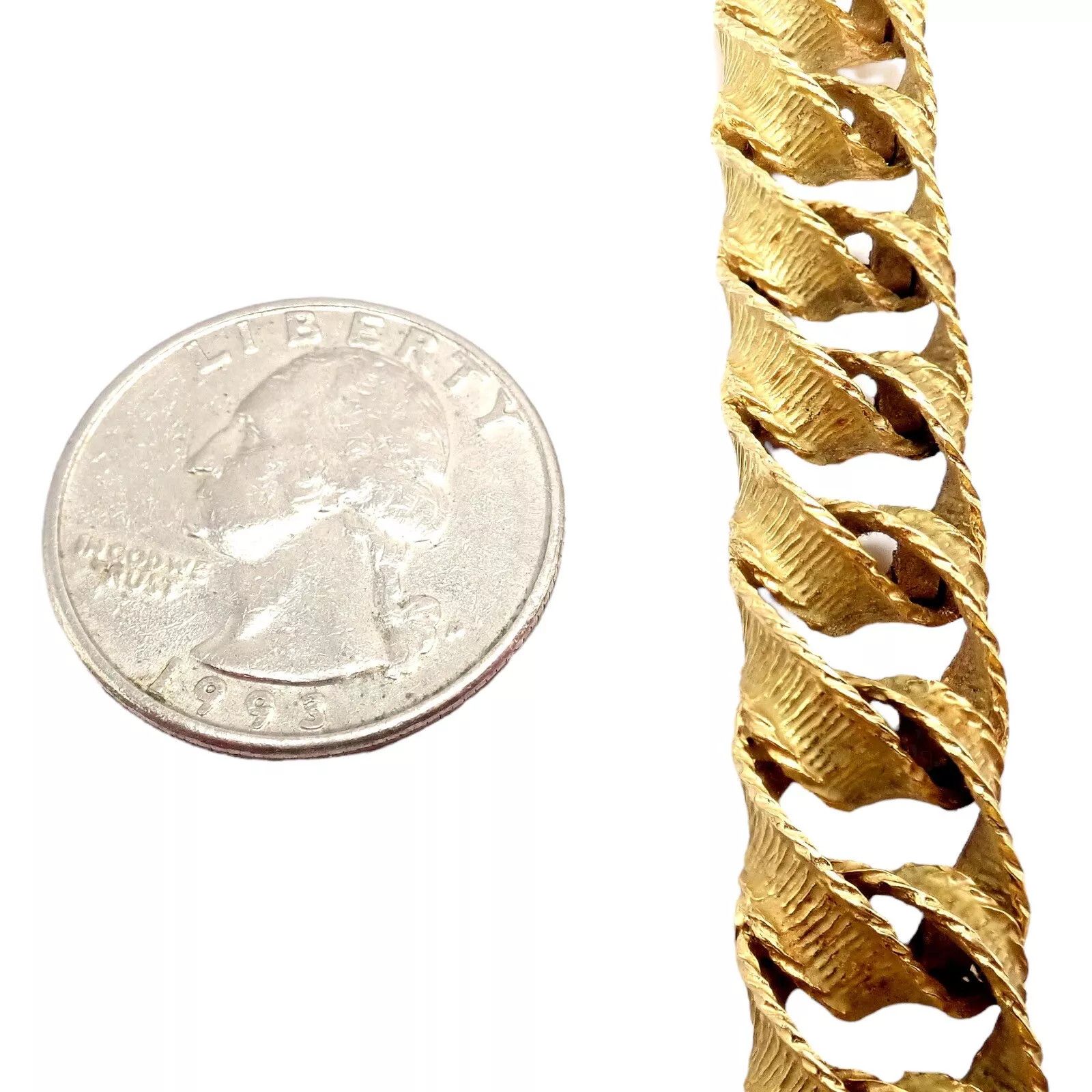 Tiffany & Co. 18k Yellow Gold France Ribbon Curb Bracelet 1987 Size ONE SIZE - 4 Thumbnail