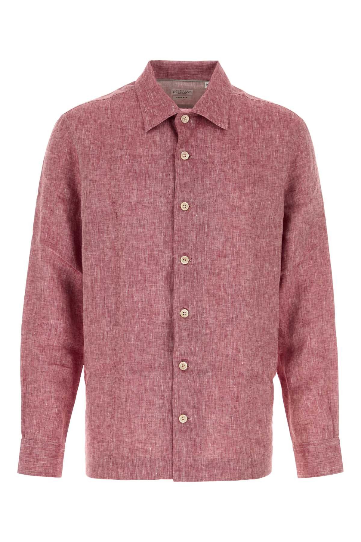 Brunello Cucinelli Melange Tyrian Purple Linen Shirt Size US S / EU 44-46 / 1 - 1 Thumbnail