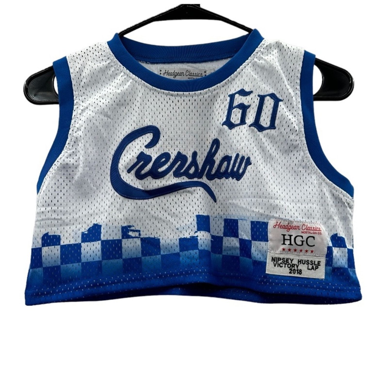 Crenshaw Nipsey Crenshaw Hussle 60 Blue & White Cropped Jersey Sz XS Size XS / US 0-2 / IT 36-38 - 1 Thumbnail