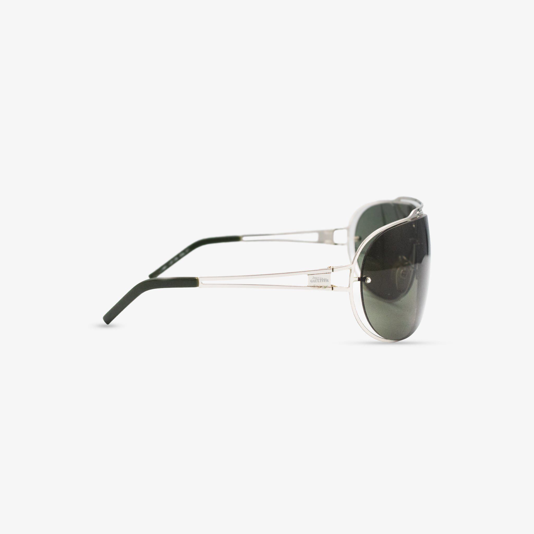 Jean Paul Gaultier Jean Paul Gaultier Dark Green Silver Frame Sunglasses Size ONE SIZE - 3 Thumbnail
