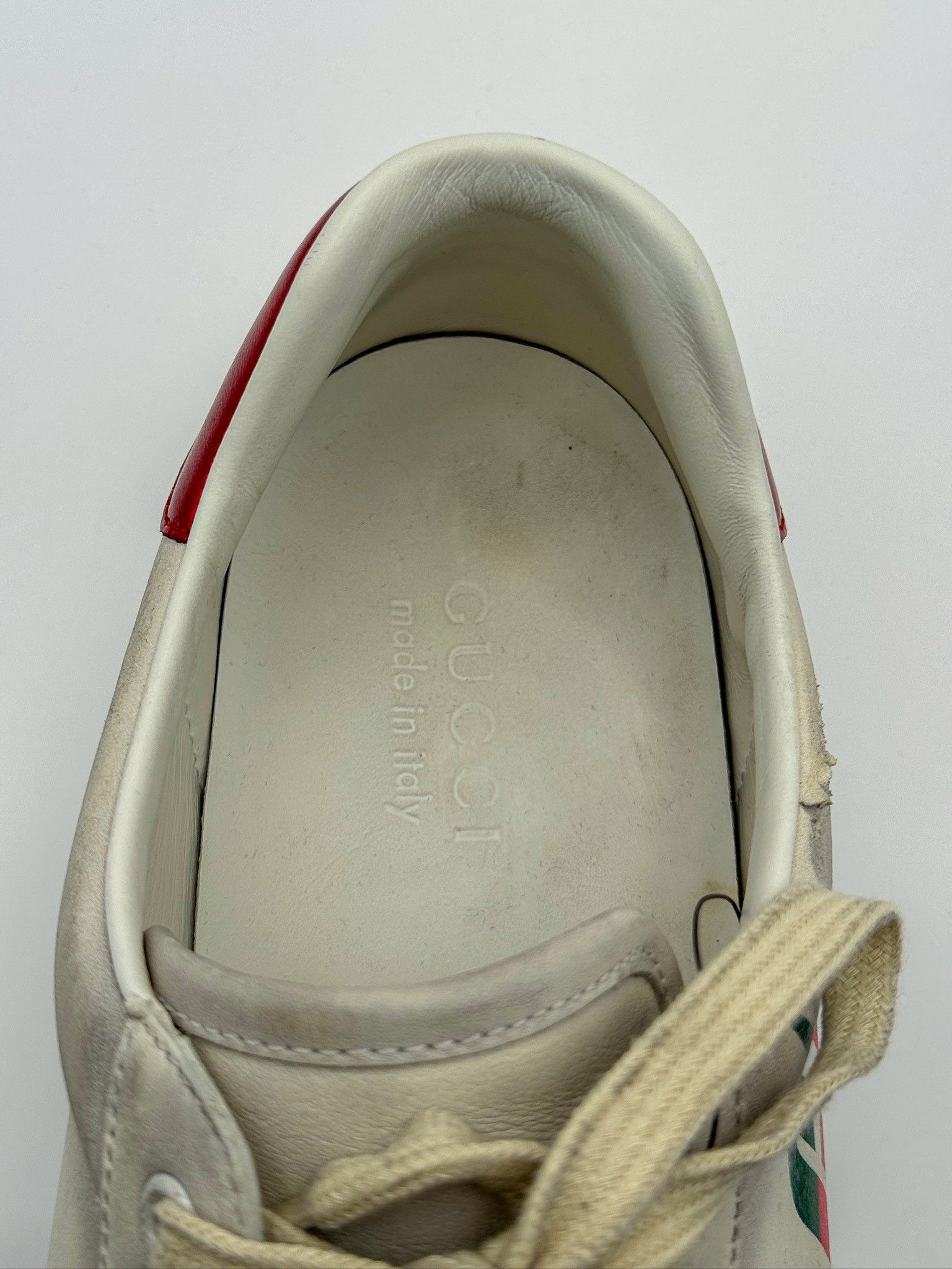 Gucci Gucci Ace Graffiti Logo Distressed White-Beige Leather Size US 10 / EU 43 - 12 Thumbnail