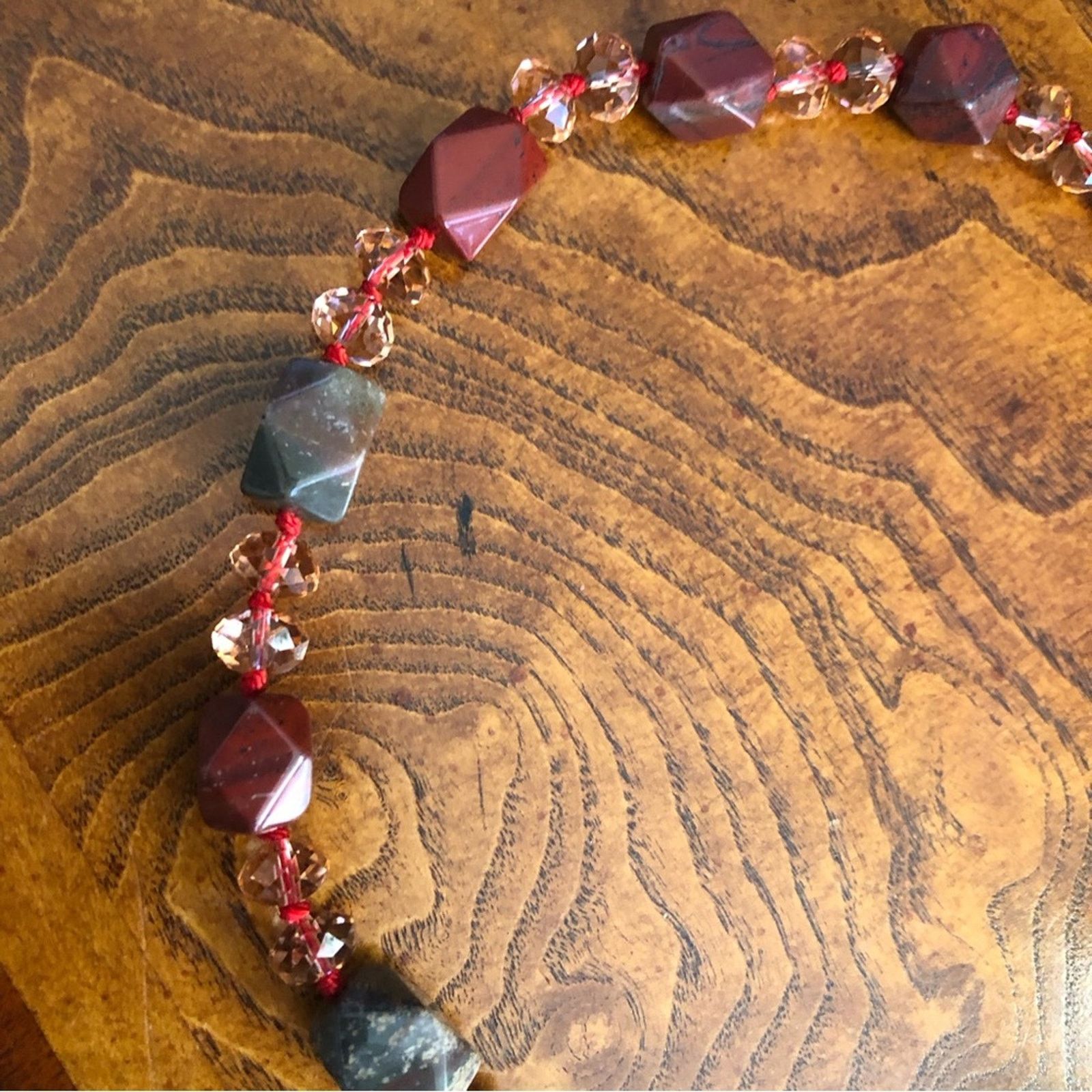 Handmade Handcrafted chunky genuine stone glass crystal necklace Size ONE SIZE - 10 Thumbnail