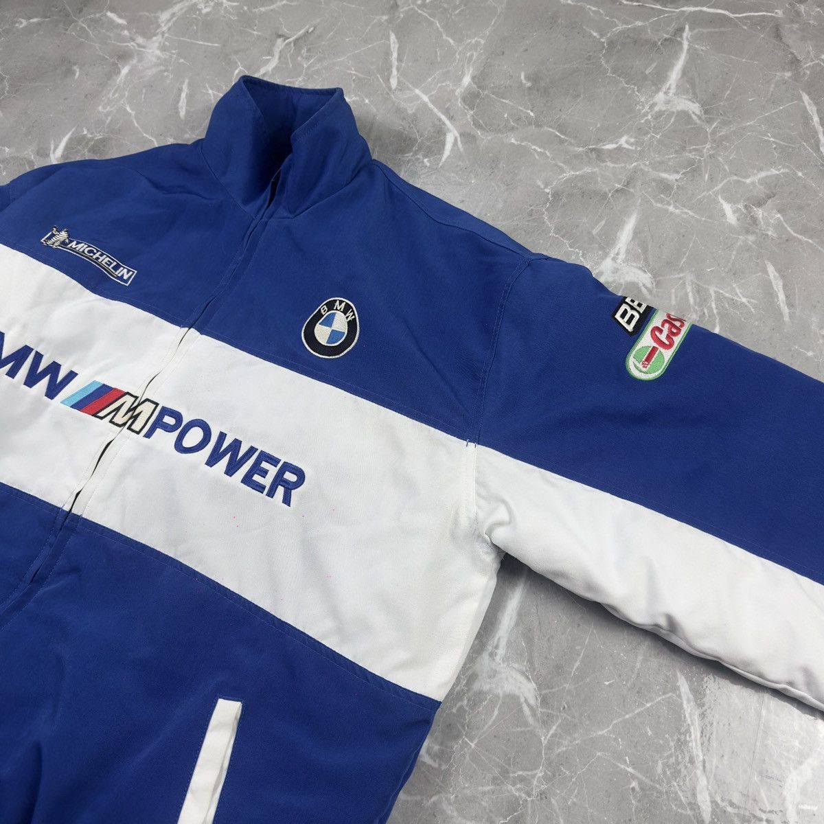 BMW Vintage BMW M Power Michelin Castrol BBS Blue Bomber Jacket Size US XL / EU 56 / 4 - 7 Thumbnail