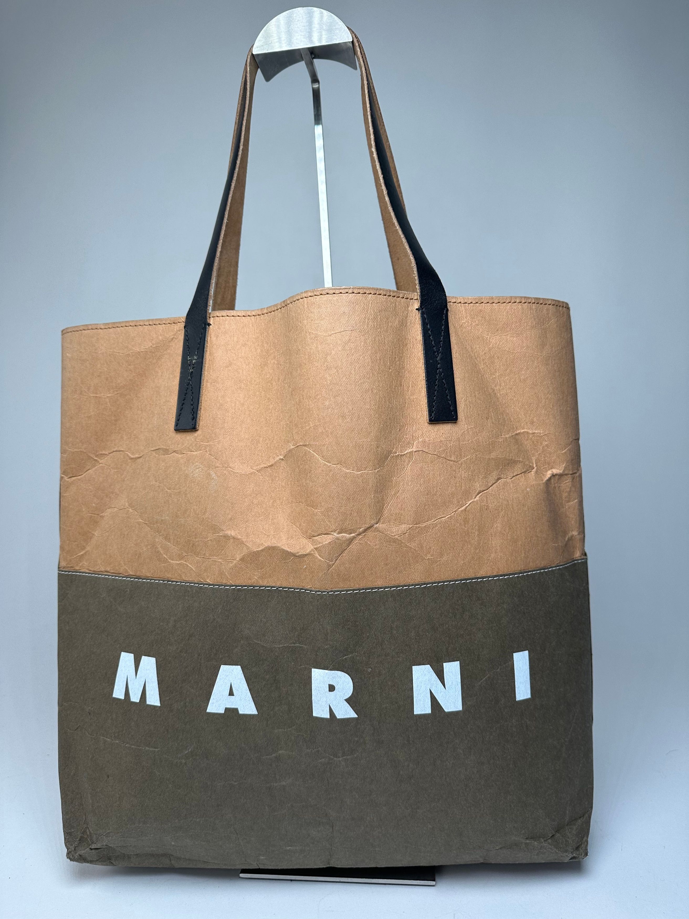 Marni Vintage Vegan Leather Tote Bag Brown Green Black Size ONE SIZE - 1 Thumbnail