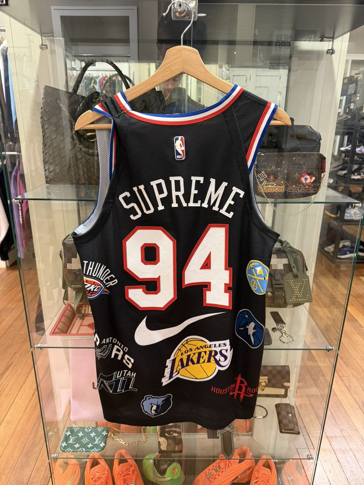 Nike × Supreme Supreme x Nike NBA Team Patch Jersey - Black Size US M / EU 48-50 / 2 - 2 Thumbnail