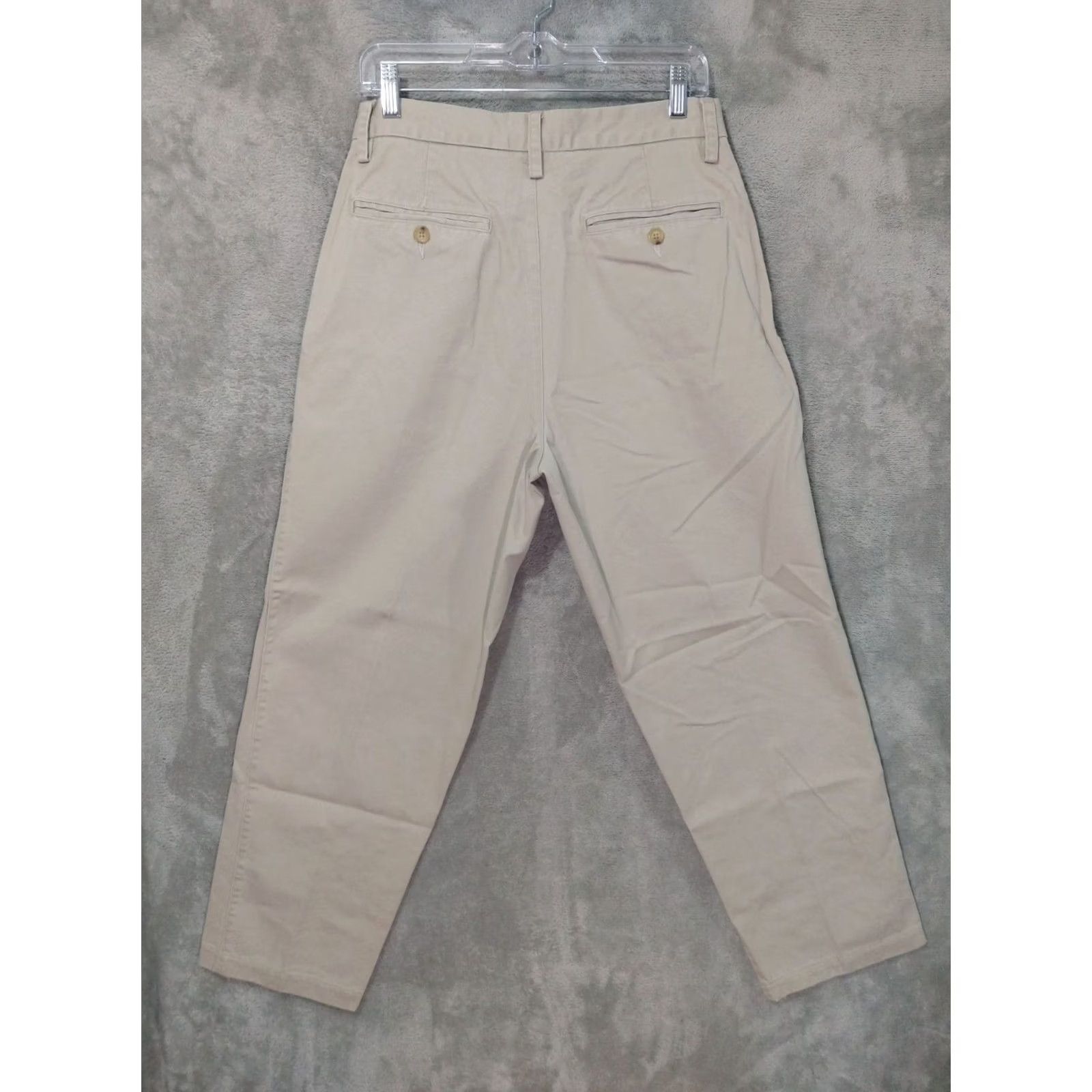 Banana Republic Banana Republic Chino Pants Mens Beige Cotton Flat Front Tapered Leg 33x28 Casual Size US 33 - 2 Thumbnail