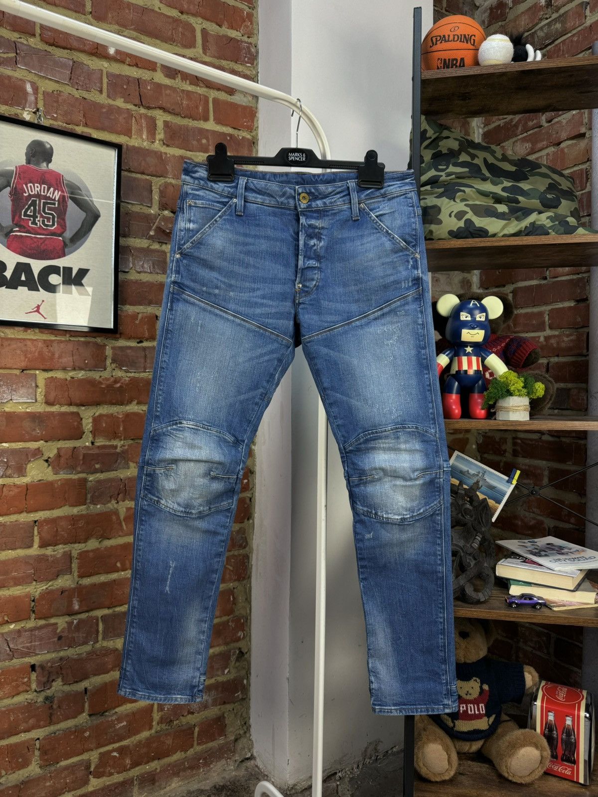 G-Star G STAR RAW 5620 3D Slim Blue Jeans Size US 32 / EU 48 - 15 Thumbnail