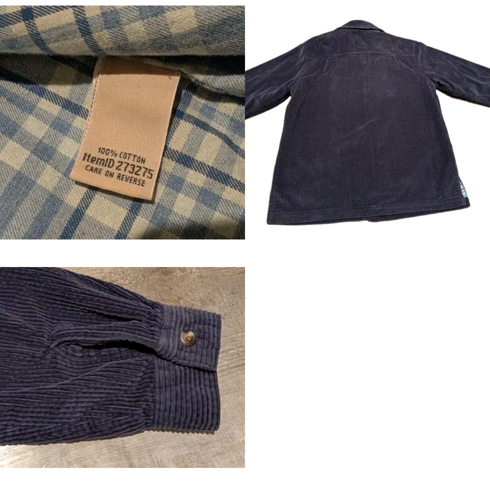 Vintage VINTAGE L.L. Bean Corduroy Shirt Jacket Womens Small Blue Plaid Flannel Lined Shacket Size S / US 4 / IT 40 - 9 Thumbnail