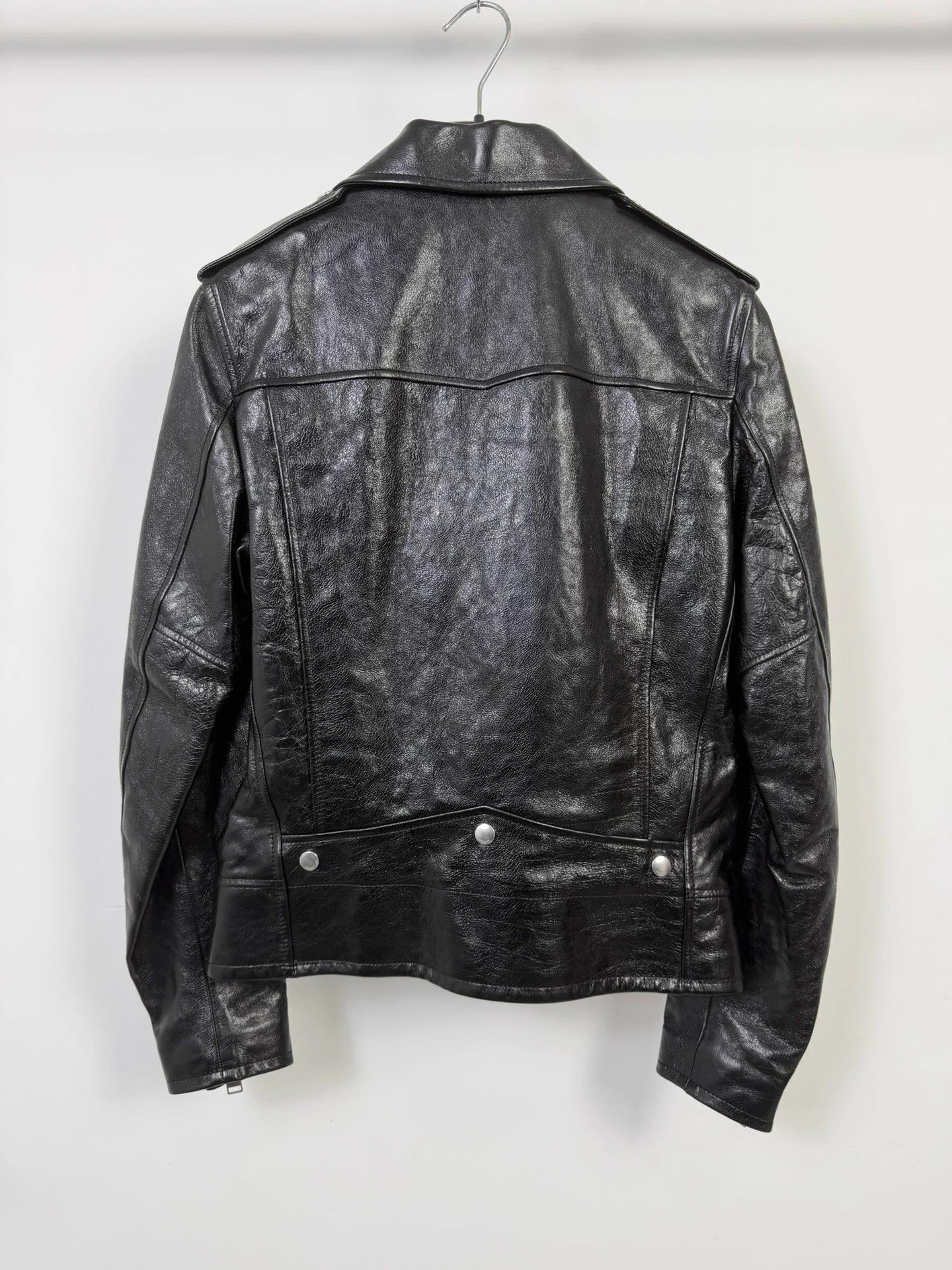 Saint Laurent Paris SLP 17fw 46 cracked oil leather biker jacket new w/ tags Size US S / EU 44-46 / 1 - 2 Thumbnail