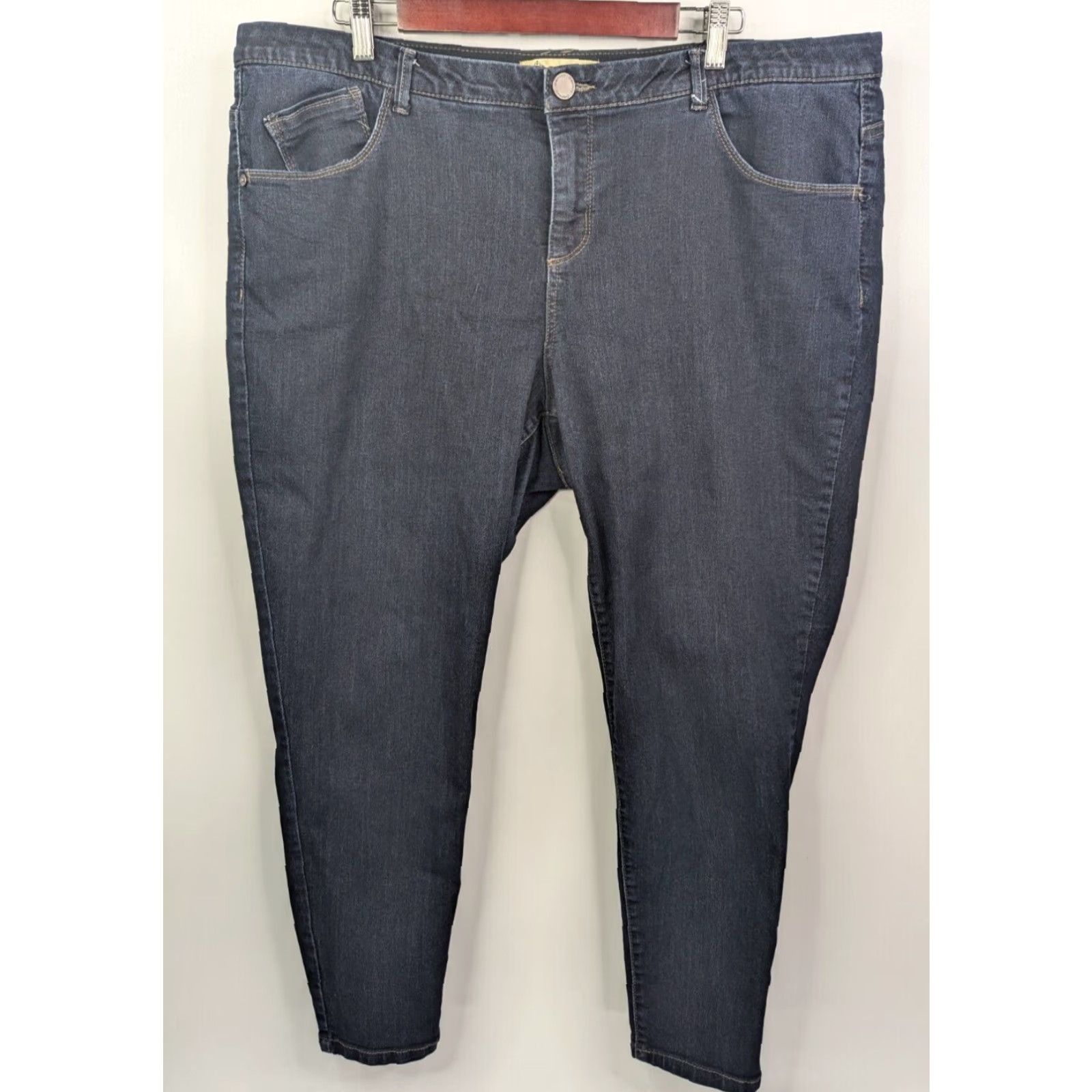 Vintage Democracy Jeans Women's 20W Blue Denim Skinny Ankle Crop High Rise Plus Size Size 42" / US 20 - 2 Thumbnail