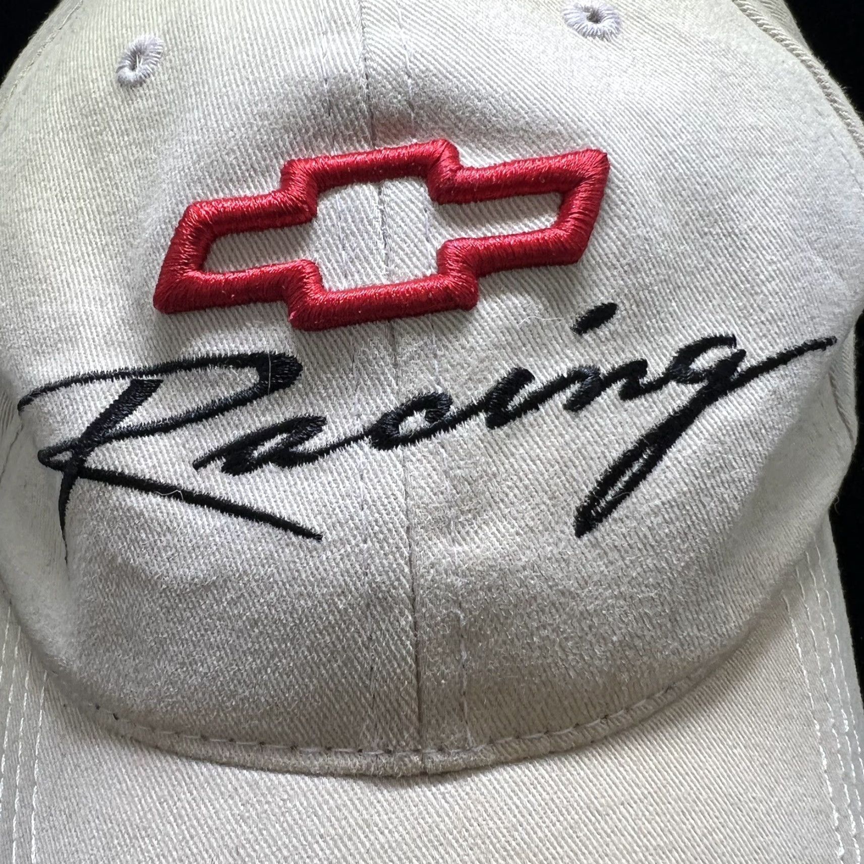 NASCAR Chevrolet H3 Bow Tie Racing Baseball Cap Hat Adjustable One Size Beige NASCAR Mens Size ONE SIZE - 3 Thumbnail