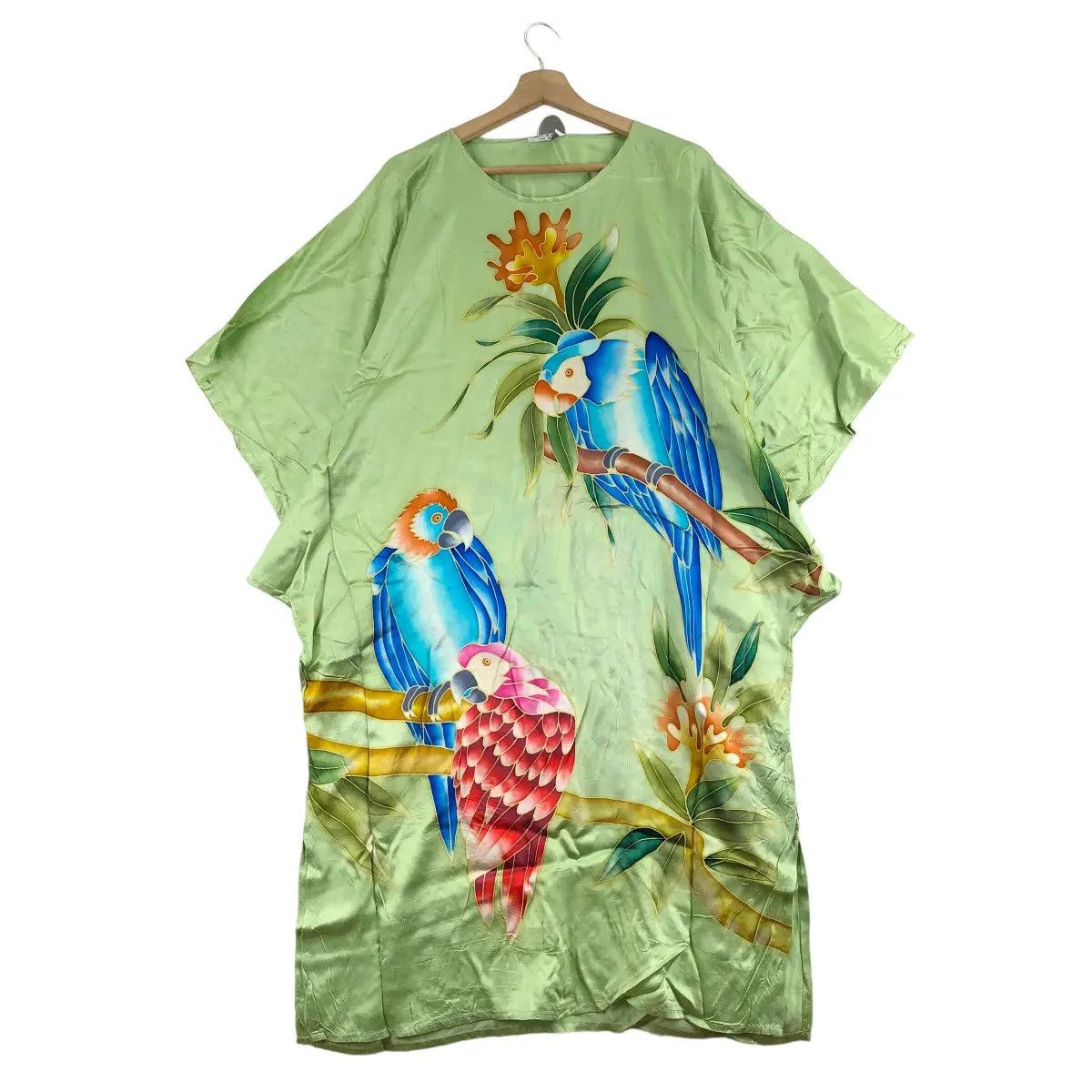 Vintage Vtg 90’ KIMONO DRAGON JAPAN Parrots Bird Paradise Dress Coat Size XXL / US 16-18 / IT 52-54 - 1 Thumbnail