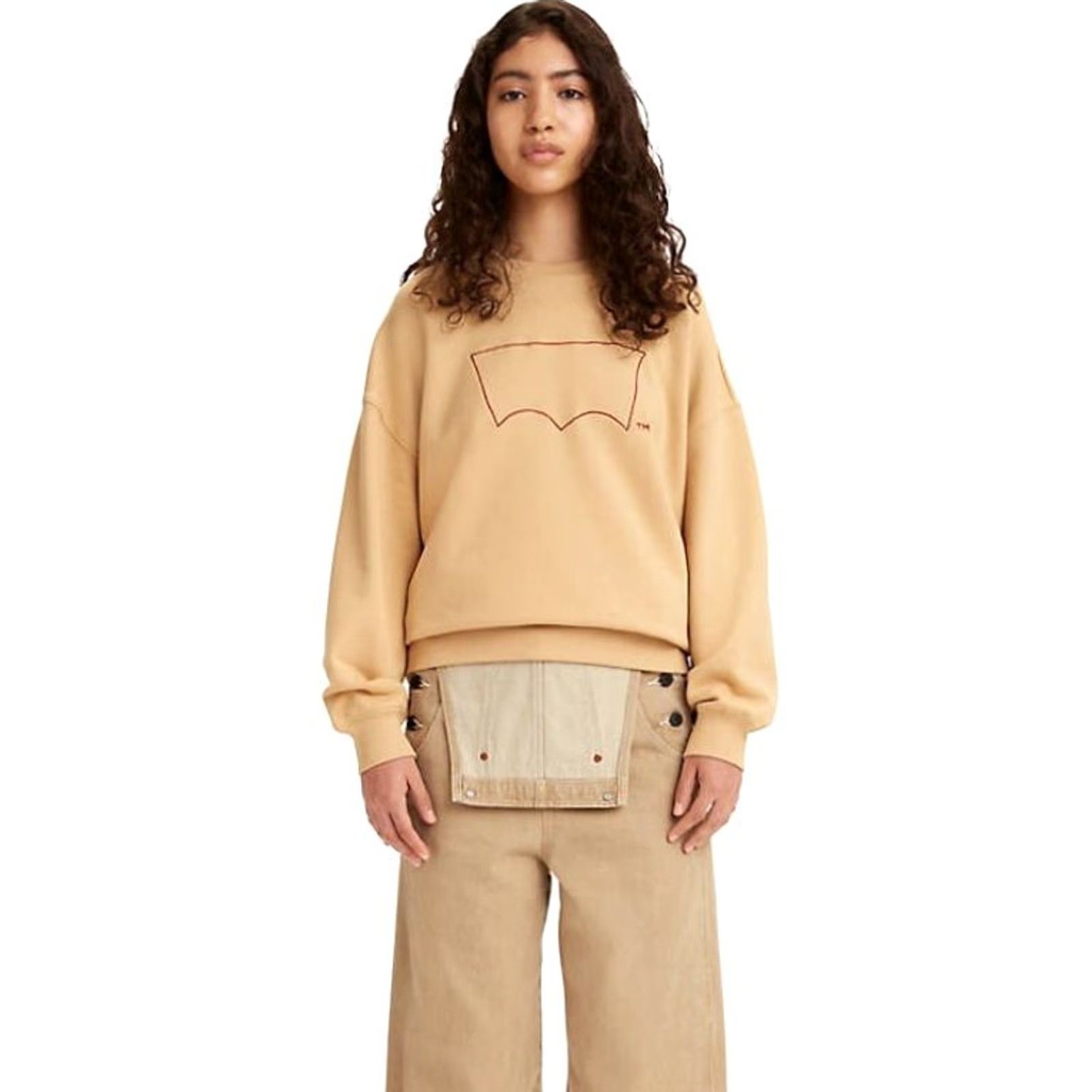 Levi's VINTAGE Levi's Red Graphic Crewneck Oversized Pullover Sweater Beige Womens M NWT Size M / US 6-8 / IT 42-44 - 2 Thumbnail