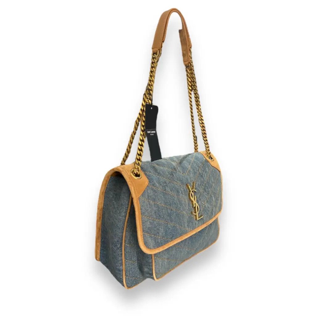 Saint Laurent Paris o1tp1o1224 Size: OS/Medium Niki Bag in Blue Size ONE SIZE - 4 Thumbnail