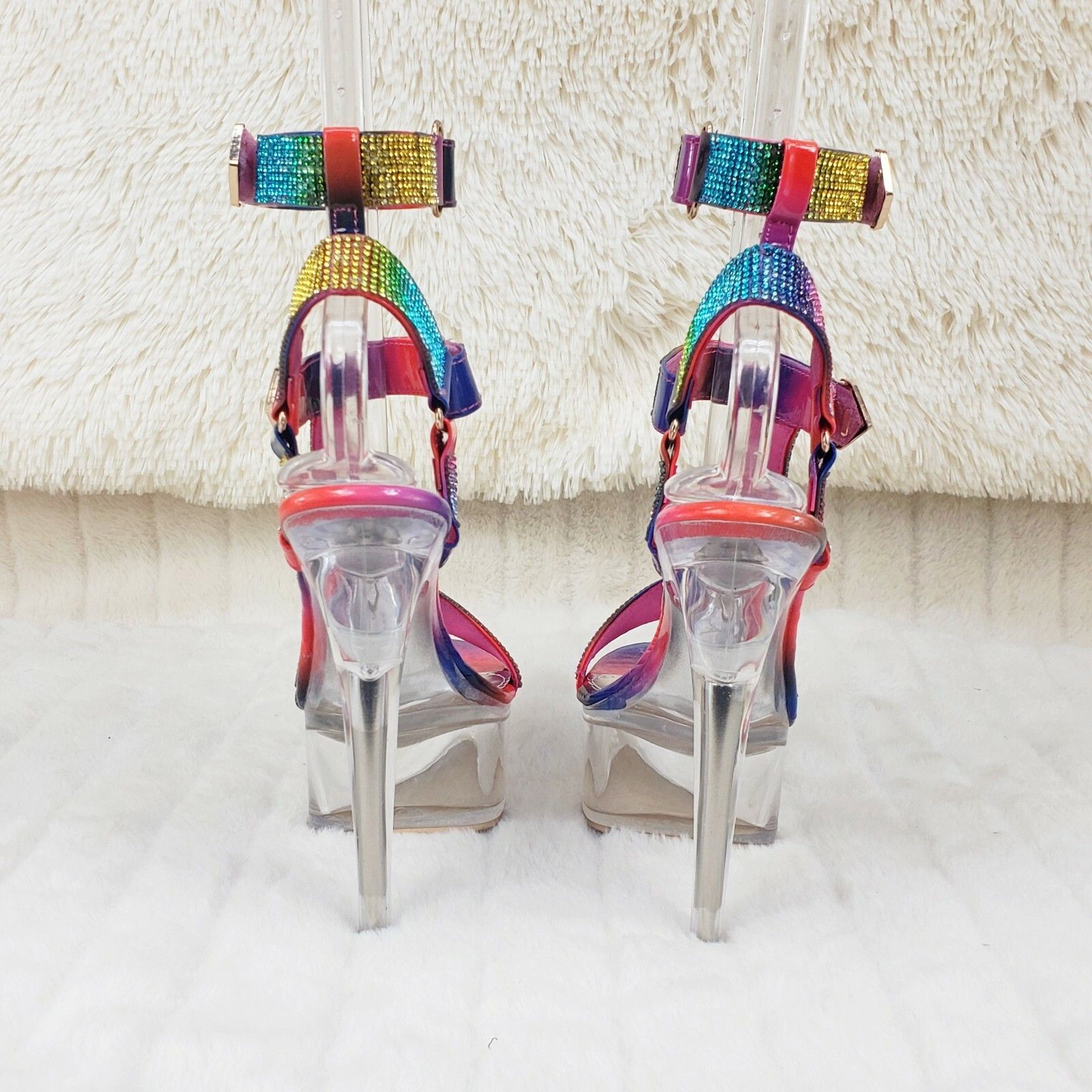 Other Xapala Rainbow Rhinestone Harness Strap Clear Platform High Size US 9 / IT 39 - 4 Thumbnail