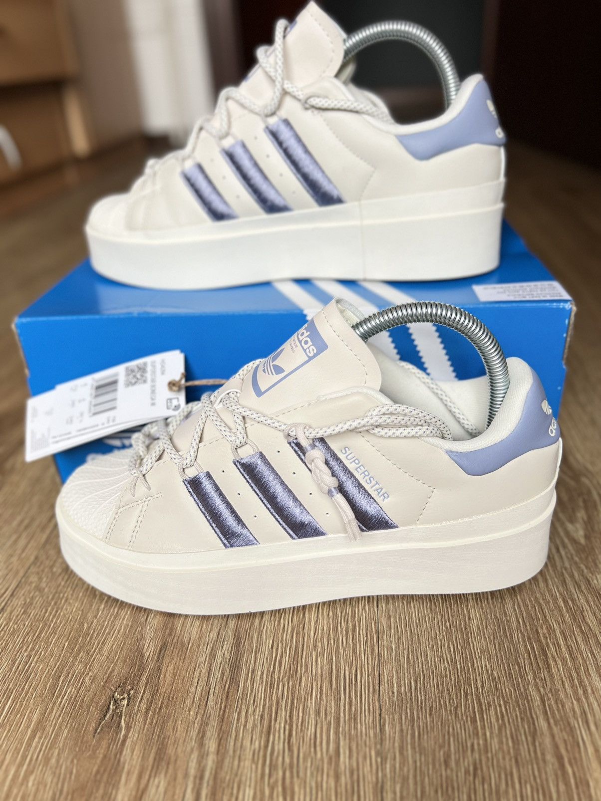 image of Adidas Superstar Bonega Shoes in White, Women's (Size 8.5)