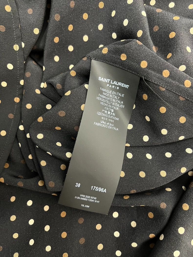 Saint Laurent Paris Saint Laurent Silk Polka Dot Button-Up Shirt- Size US M / EU 48-50 / 2 - 5 Thumbnail