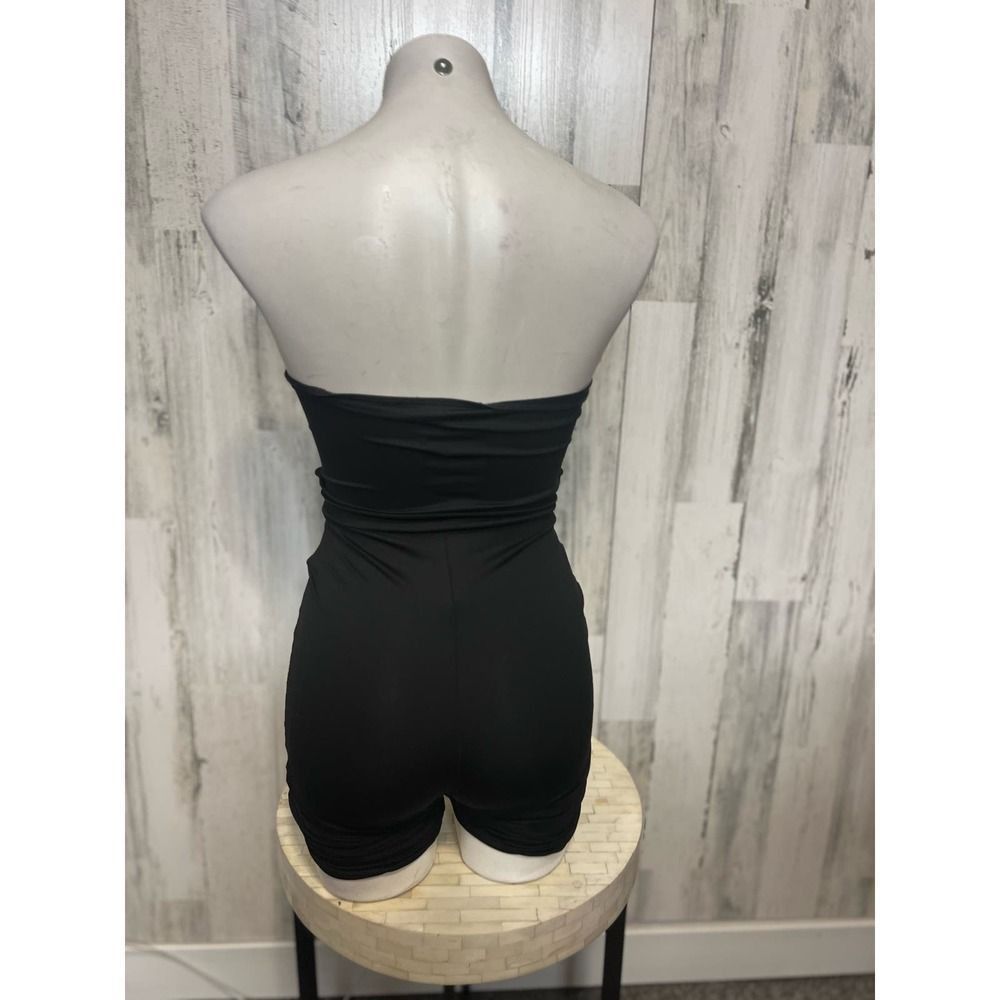 Other Black Strapless Cutout Ruched Romper – Jade | Size Large | S Size 30" / US 8 / IT 44 - 3 Thumbnail