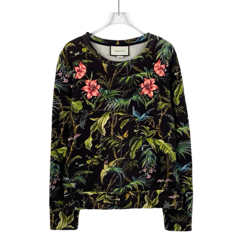 Gucci Gucci Color-blocked jungle flower print round-neck long-sle Size US S / EU 44-46 / 1 - 1 Thumbnail