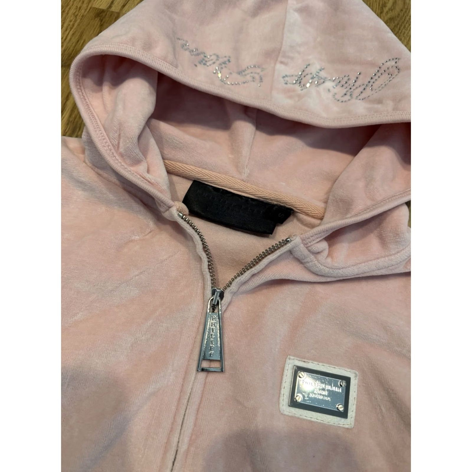 Philipp Plein VINTAGE Philipp Plein Velour Hoodie Sweatshirt Women’s Size Small Skull Full Zip Pink Size S / US 4 / IT 40 - 6 Thumbnail