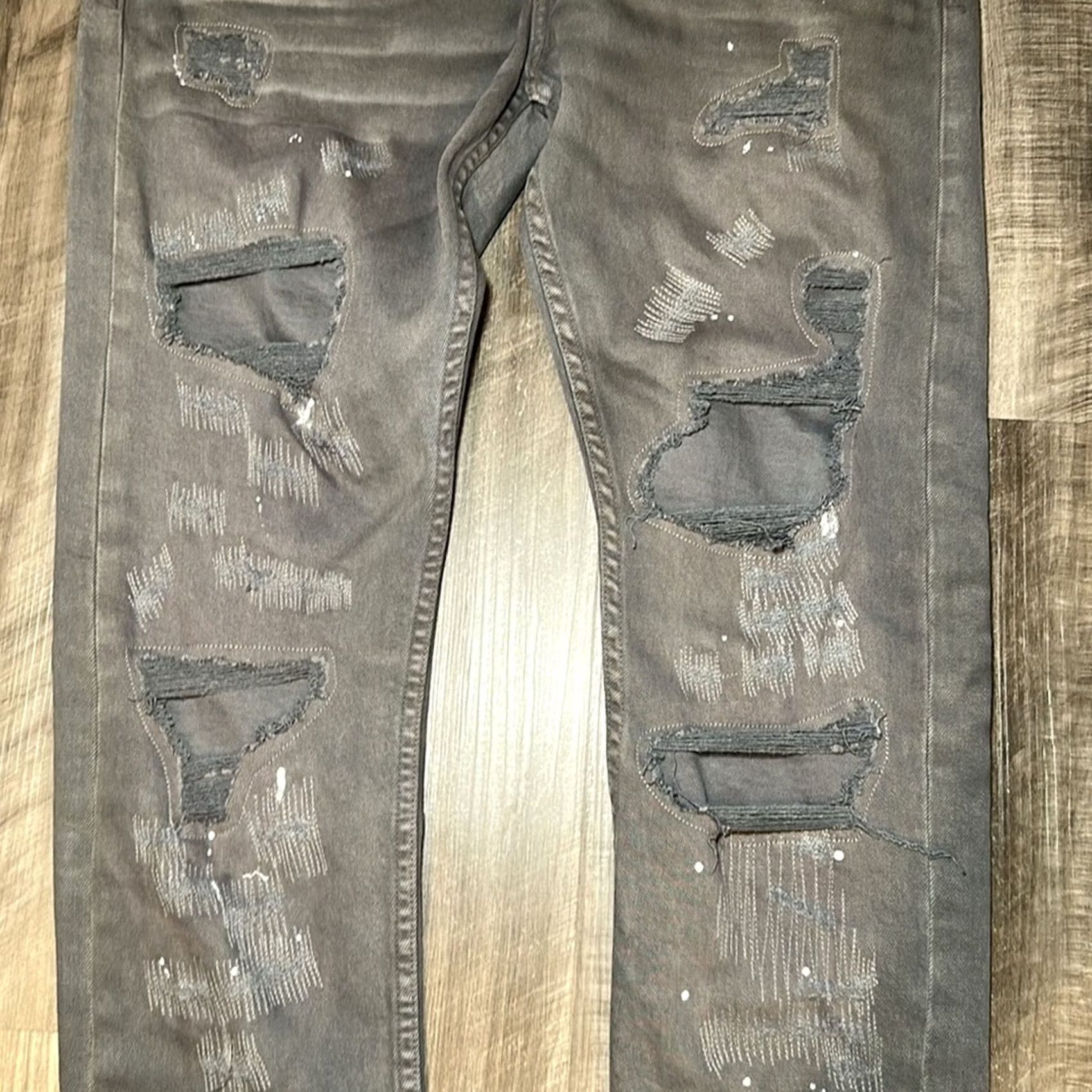 Prps PRPS Skinny Stretch Destroyed Painter Jeans NWOT 36 Gray Men 34 Inseam Jeans Boys? Size US 36 / EU 52 - 6 Thumbnail