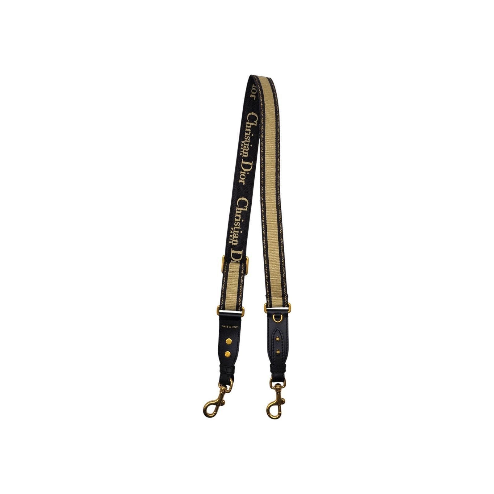 Dior Canvas and Leather Logo Embroidered Shoulder Strap with GHW Size ONE SIZE - 2 Thumbnail