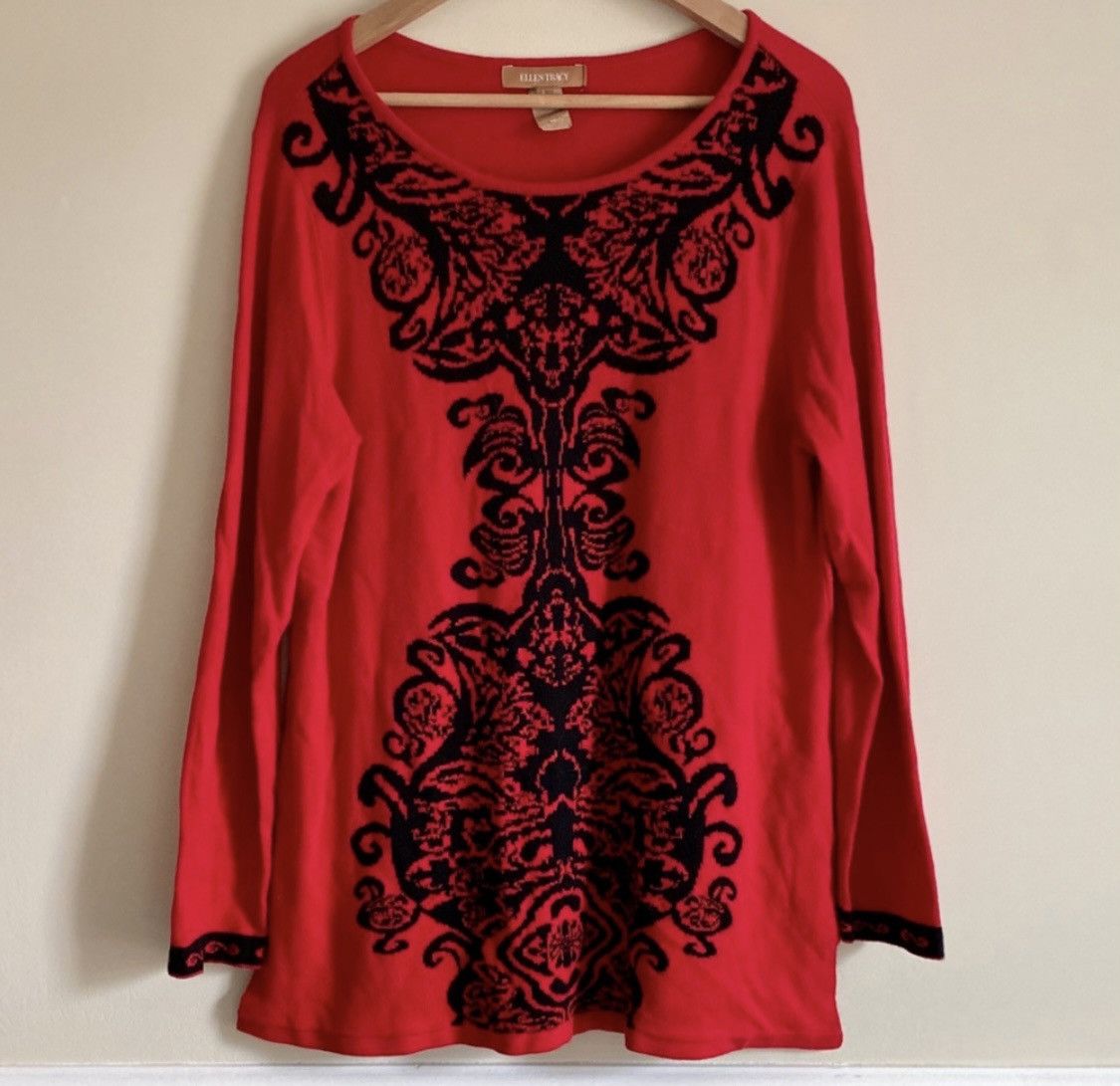 Other ELLEN TRACY EMBROIDERED PULLOVER SWEATER Size L / US 10 / IT 46 - 1 Thumbnail