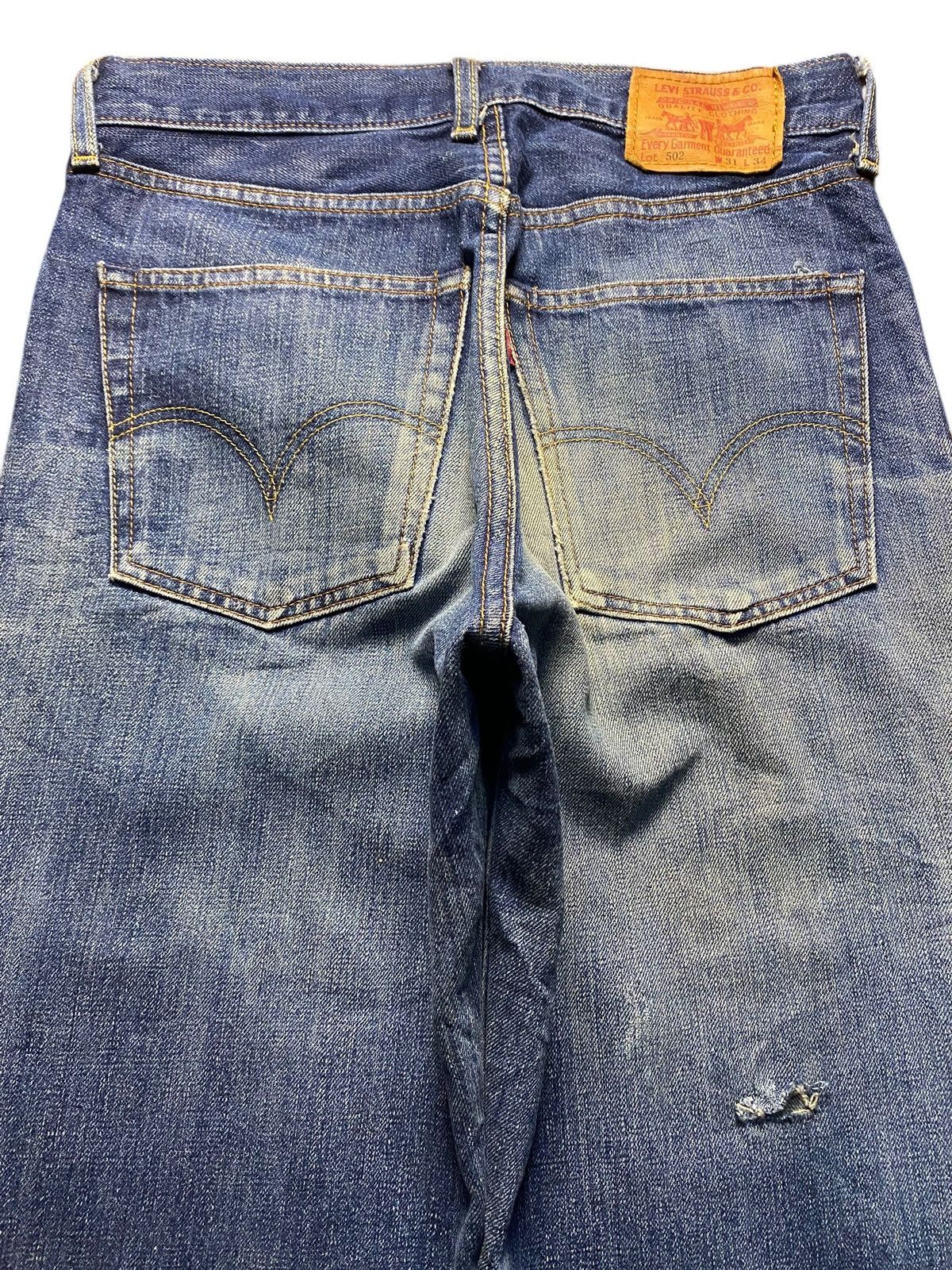 Levi's Vintage Clothing Vintage Levis 502 Mud Wash Ripped Loose Jeans Size US 30 / EU 46 - 4 Thumbnail