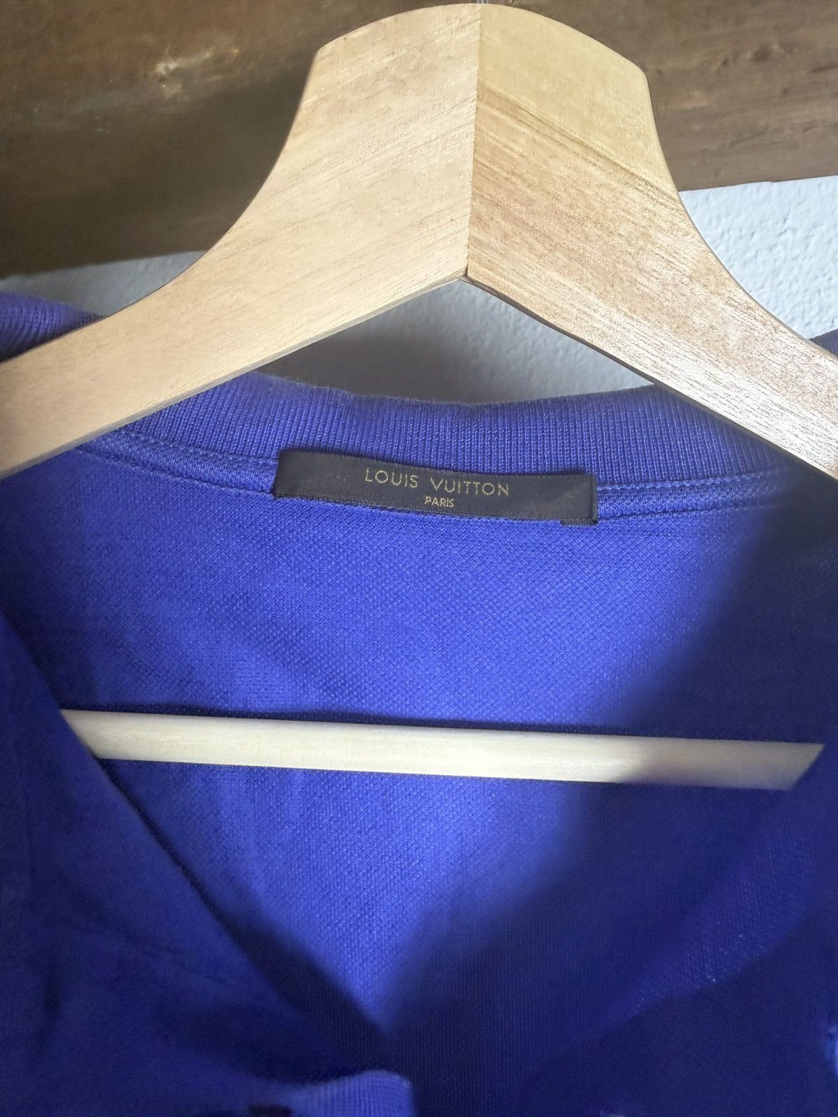 Louis Vuitton Louis Vuitton Purple/Blue LV Logo Polo Shirt Size L Cotton Size US L / EU 52-54 / 3 - 3 Thumbnail