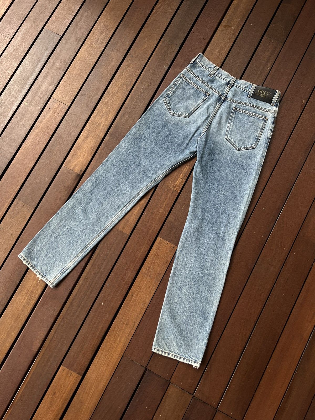 Gucci SS20 Gucci Eco-Bleached Distressed Straight-Leg Jeans Size US 32 / EU 48 - 2 Thumbnail