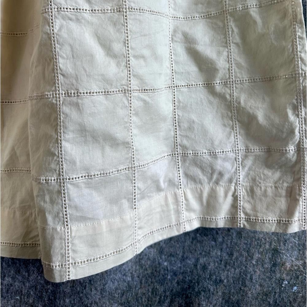 Designer Designer Ivory Cotton High Waist Wide Leg Pants Trousers Size 28" / US 6 / IT 42 - 4 Thumbnail
