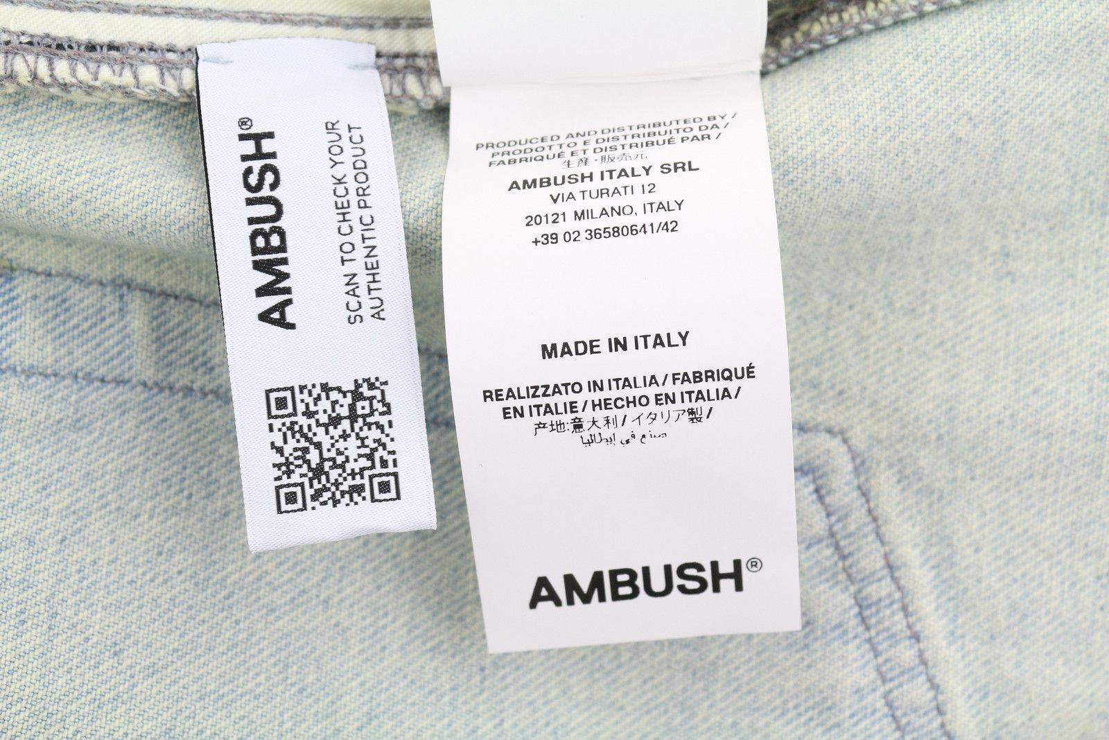 Ambush Design CARGO W32 Light Blue Faded Distress Jeans 86796 Size US 32 / EU 48 - 11 Thumbnail